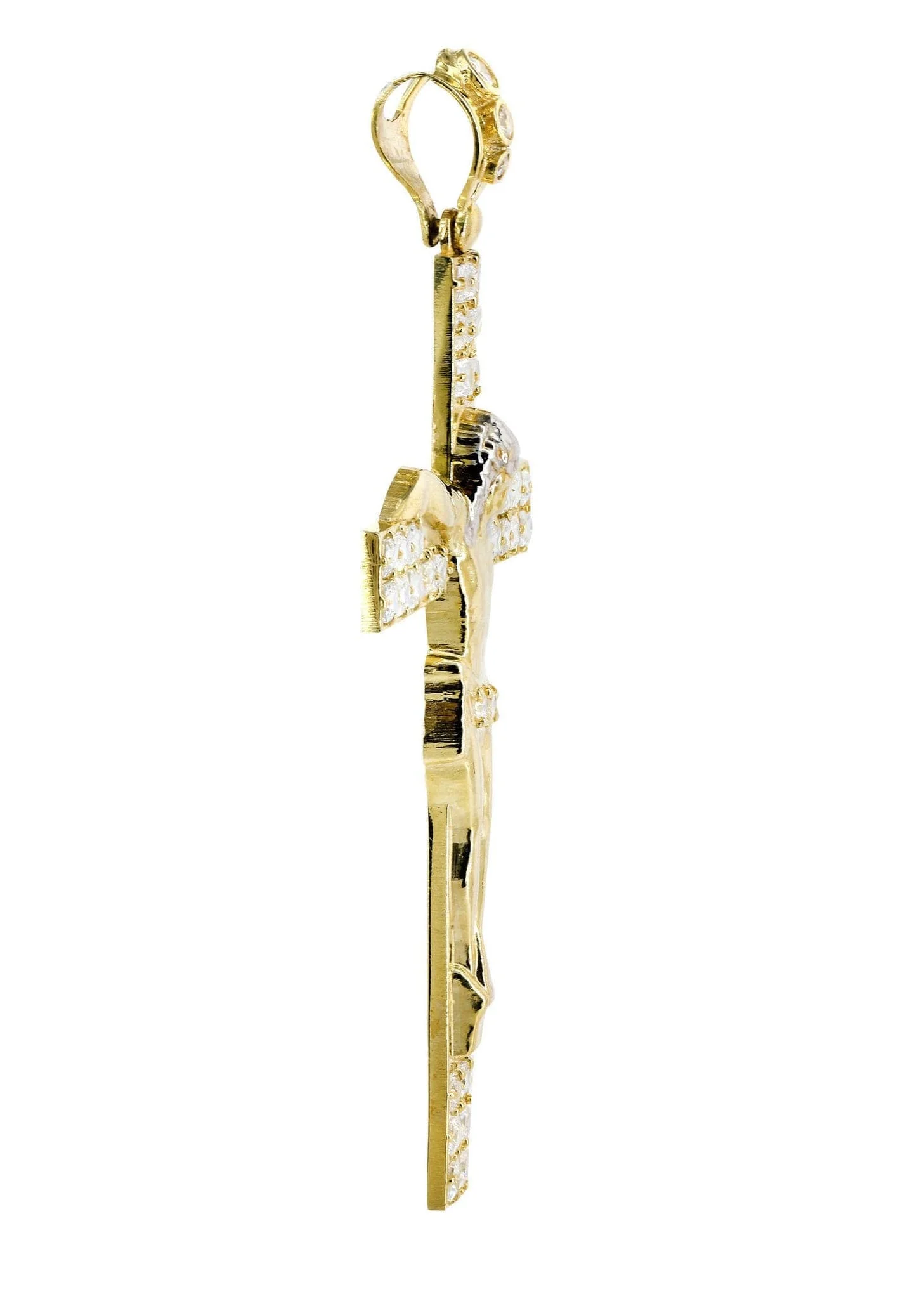 10K Gold Cross / Crucifix Pendant | Princess Cut - Image 4