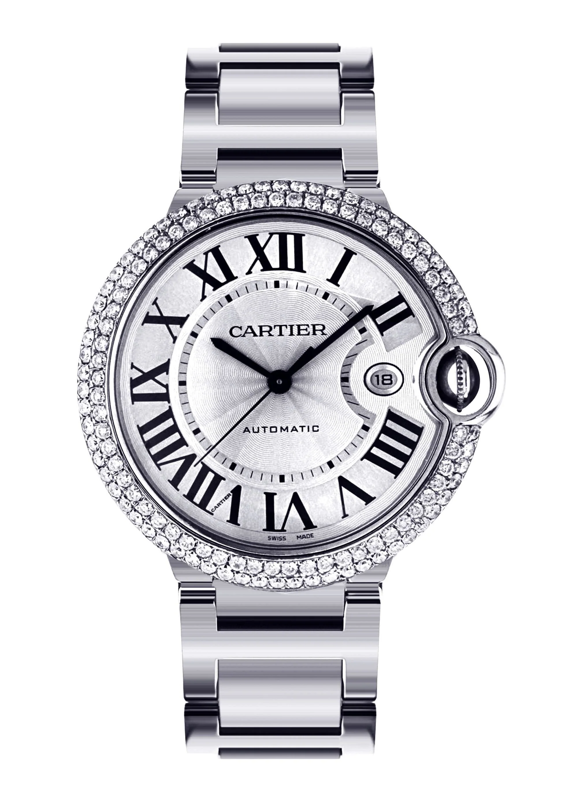 Diamond Cartier Ballon Bleu | Stainless Steel | 42 Mm