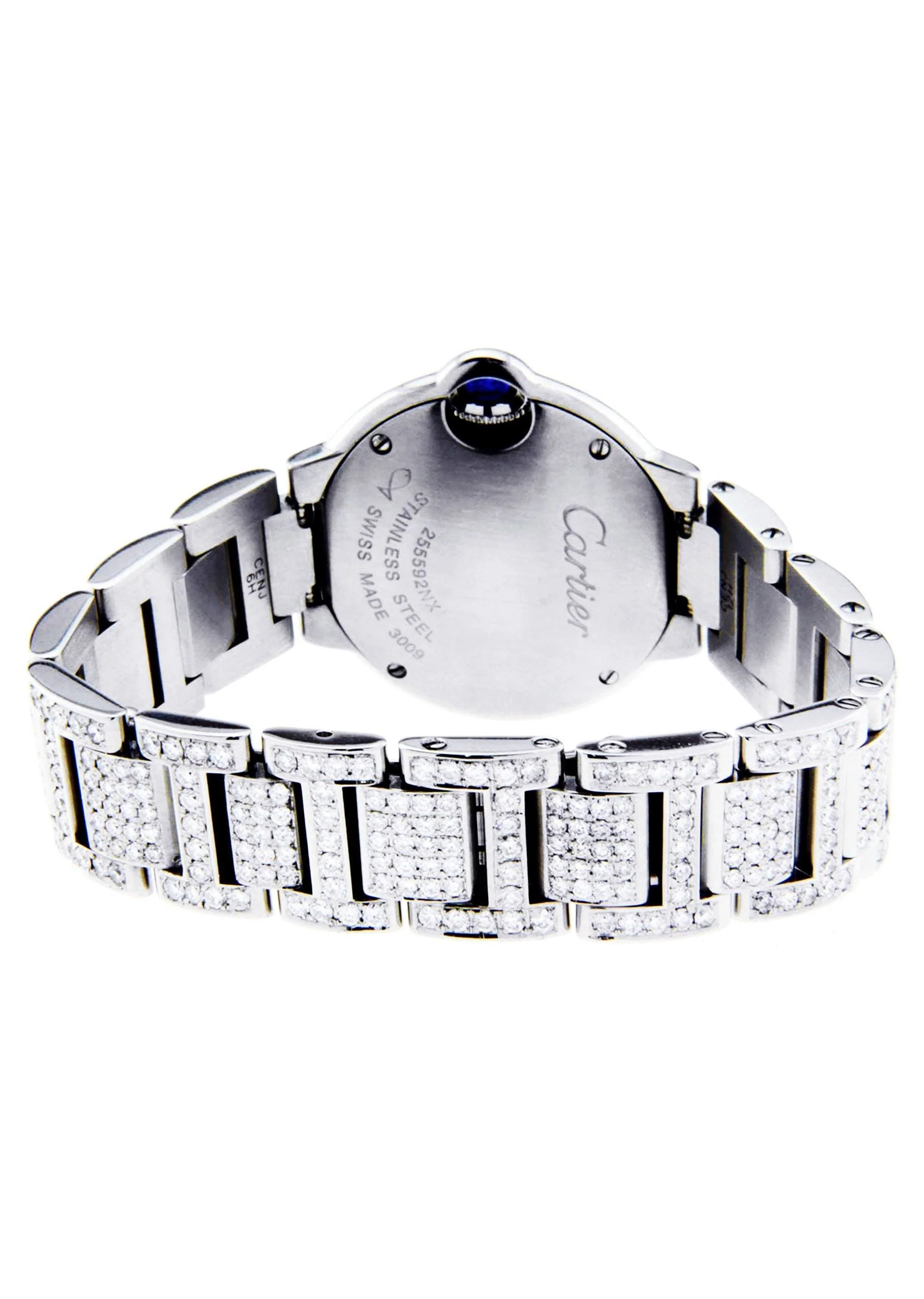 Diamond Cartier Ballon Bleu Watch For Women | Stainless Steel | 28 Mm - Image 3
