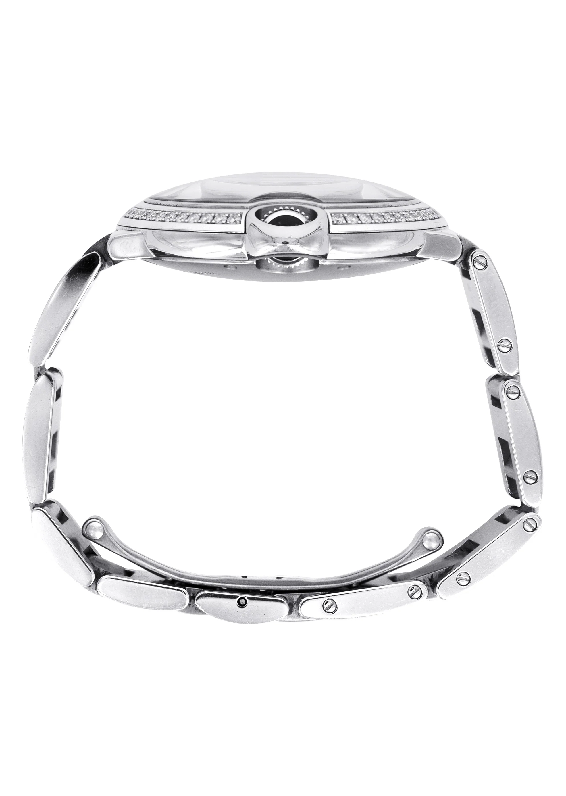 CARTIER DIAMOND BALLON BLEU WATCH IN 18K WHITE GOLD| DIAMOND BEZEL | WHITE ROMAN DIAL | 36 MM - Image 3