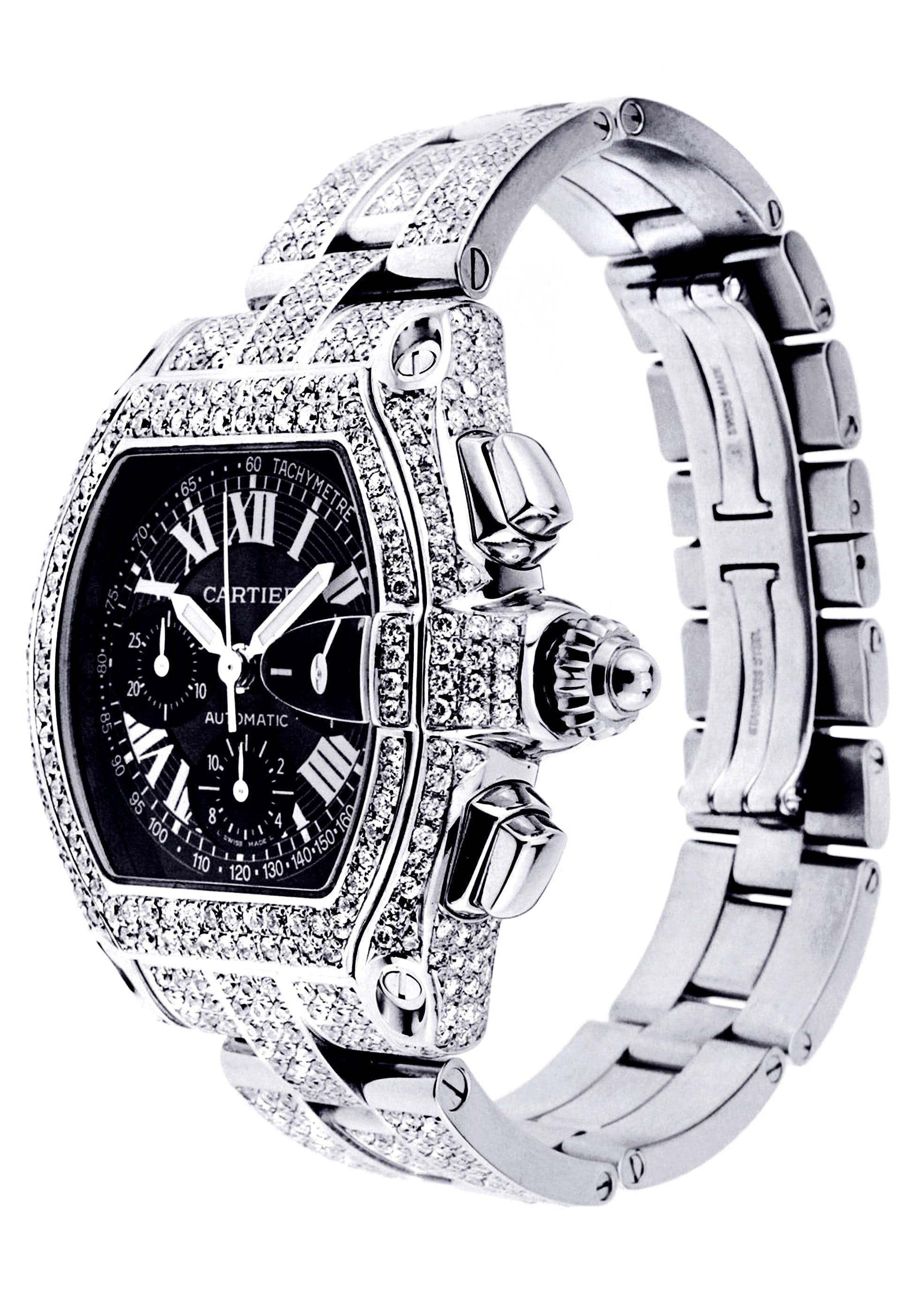 Diamond Cartier Roadster | Stainless Steel | 48 Mm - Image 2