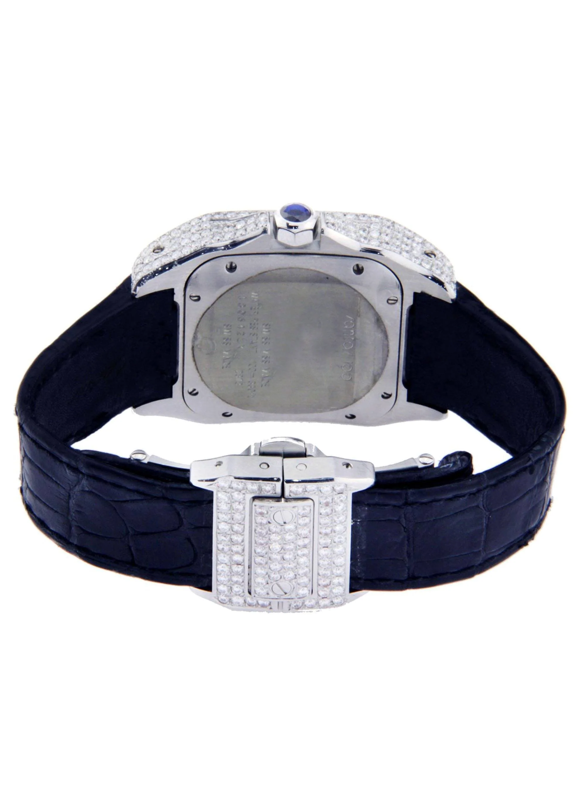 Diamond Cartier Santos 100 | Stainless Steel - Image 3