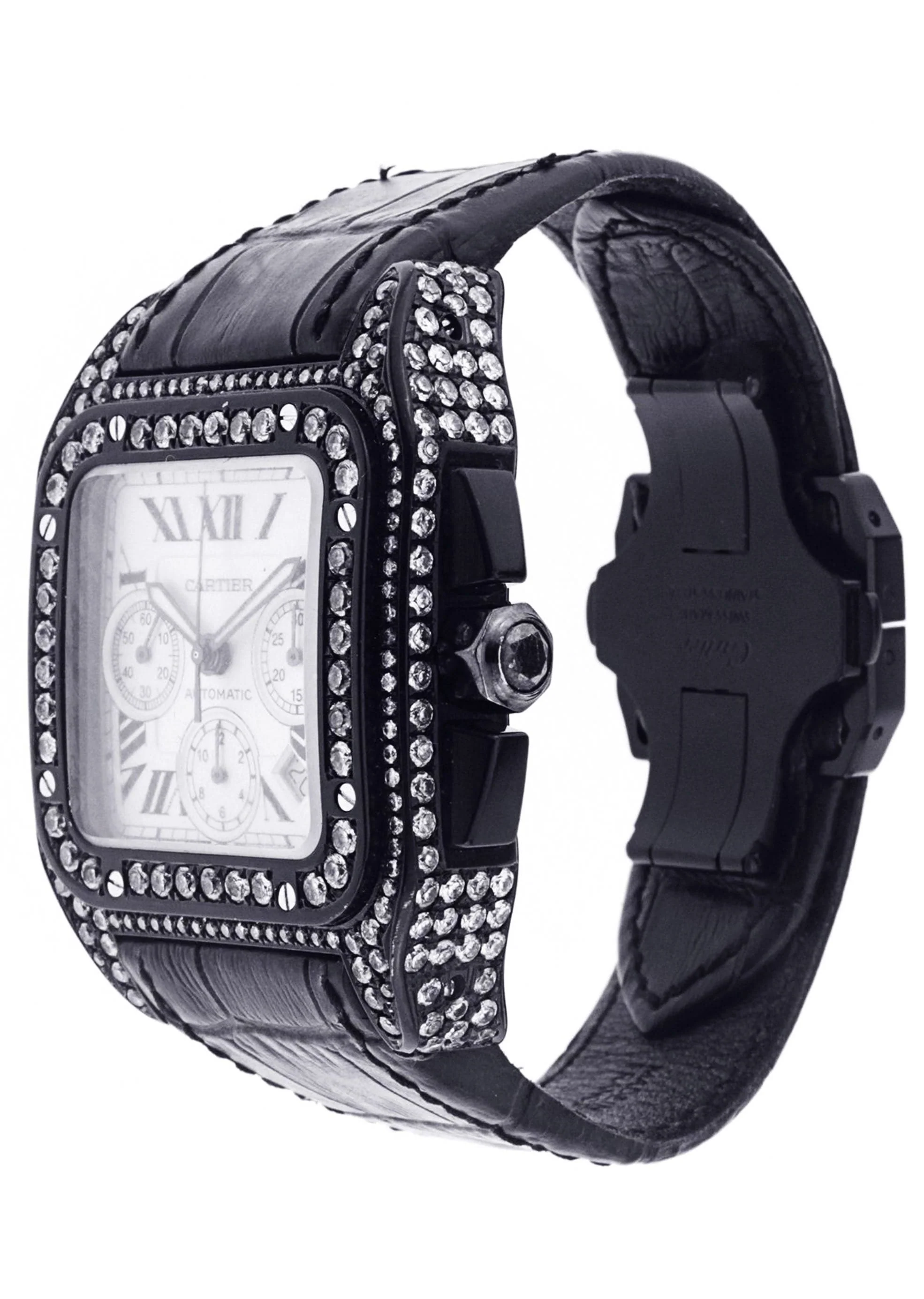 Diamond Cartier Santos 100 | Stainless Steel | 40 Mm - Image 2