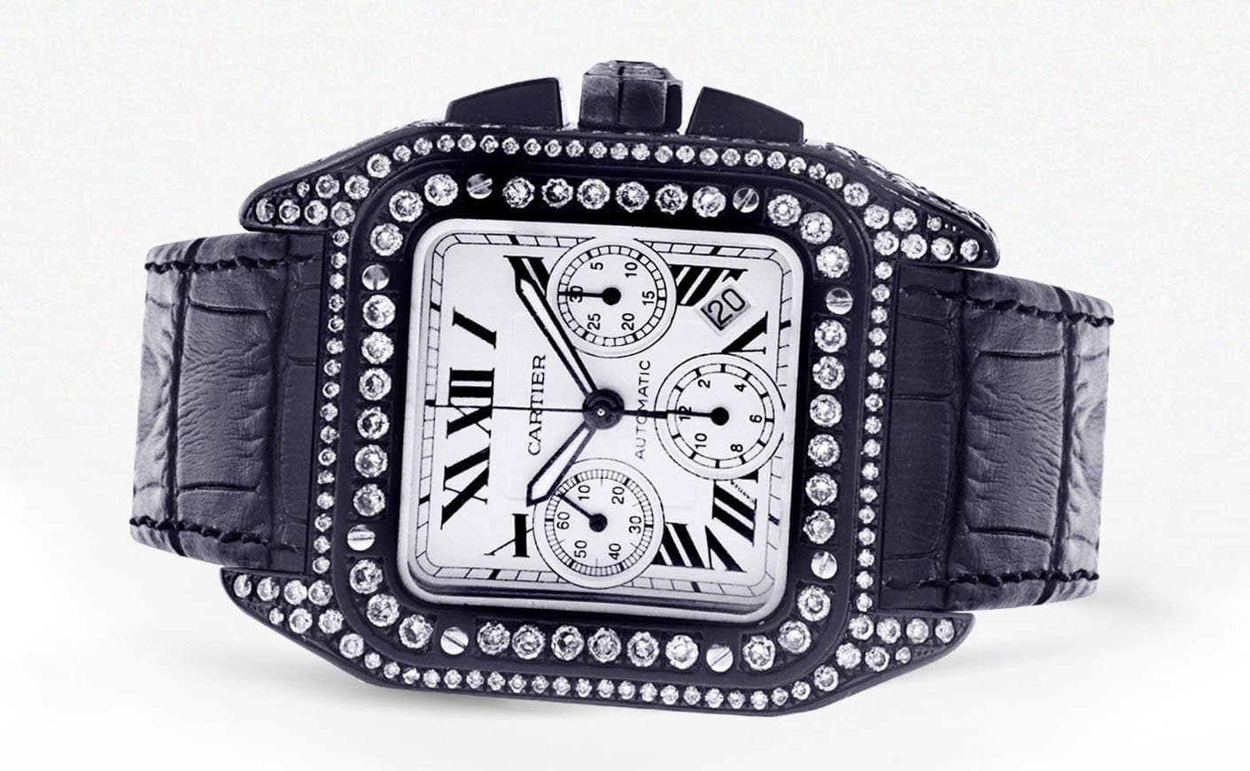 Diamond Cartier Santos 100 | Stainless Steel | 40 Mm - Image 4