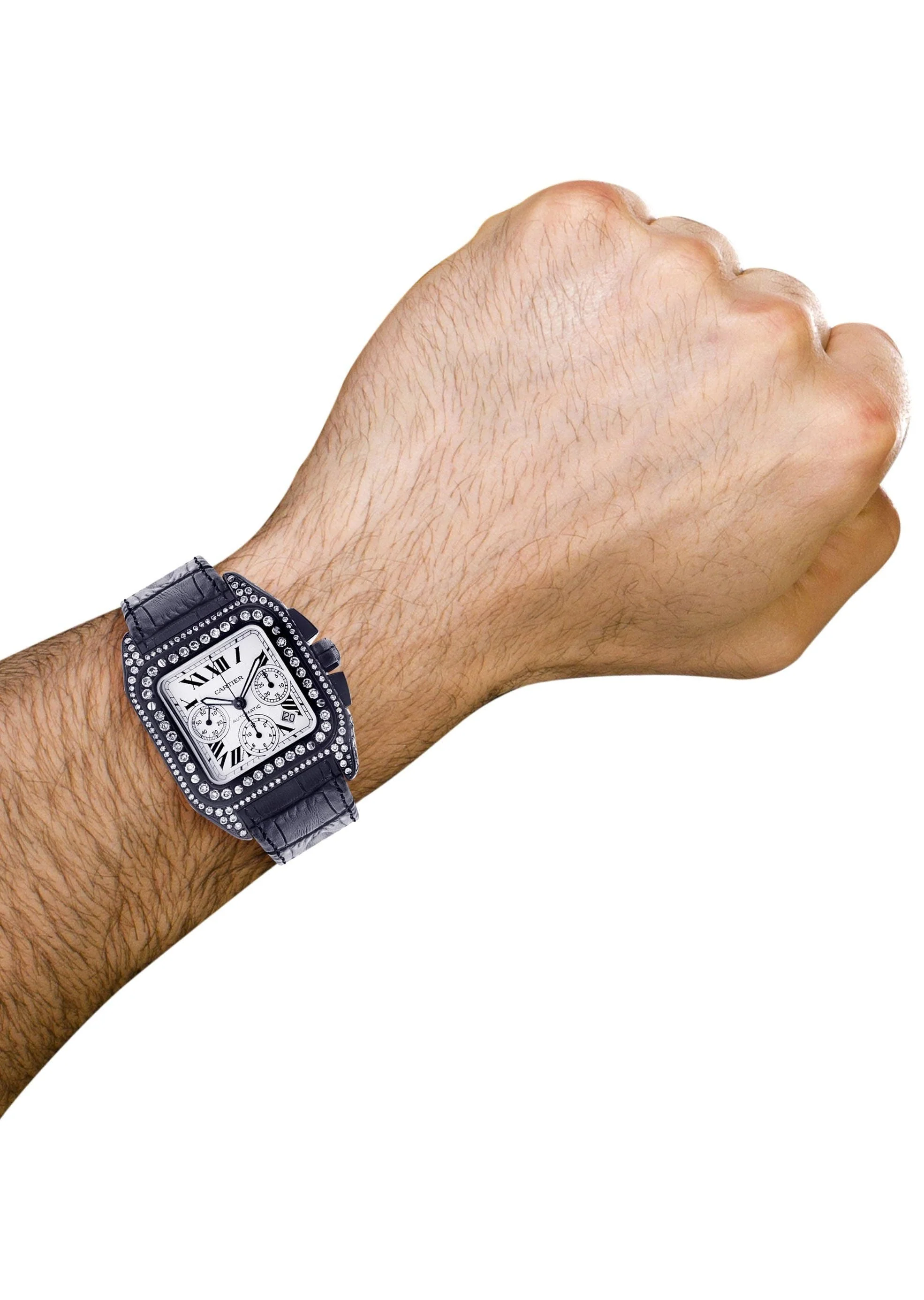 Diamond Cartier Santos 100 | Stainless Steel | 40 Mm - Image 5