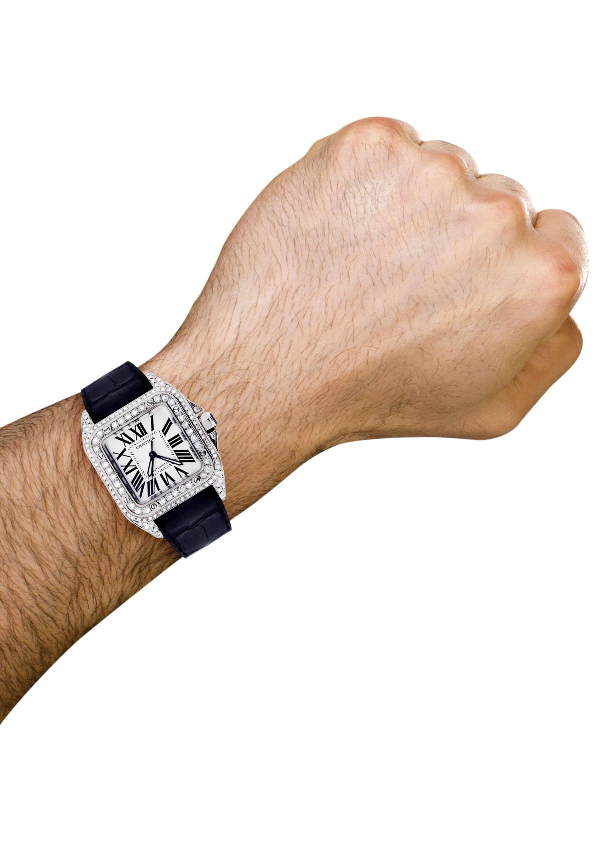 Diamond Cartier Santos 100 | Stainless Steel - Image 5