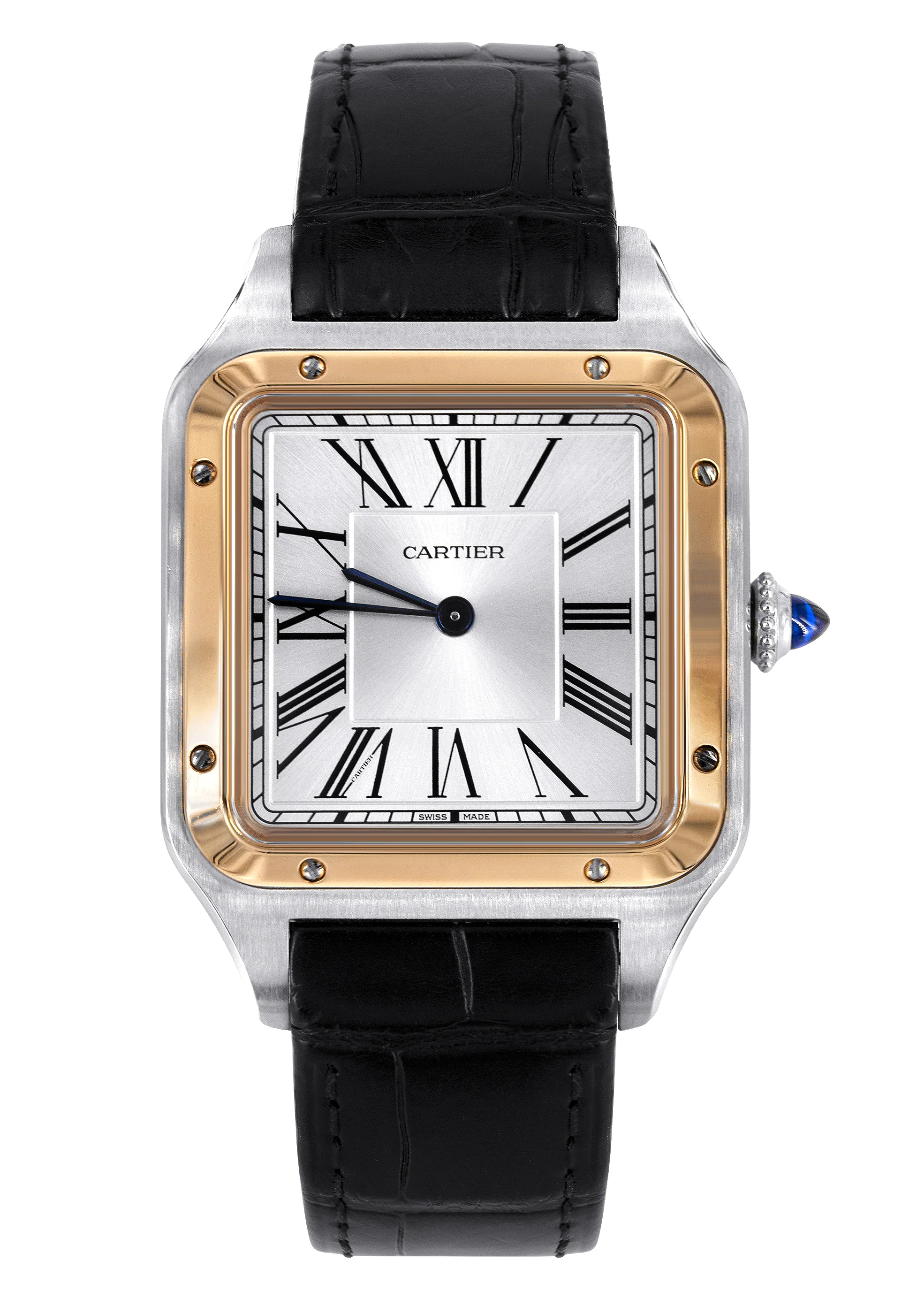 CARTIER SANTOS DUMONT WATCH IN STAINLESS STEEL & 18K GOLD | WHITE DIAL | 43.5 MM
