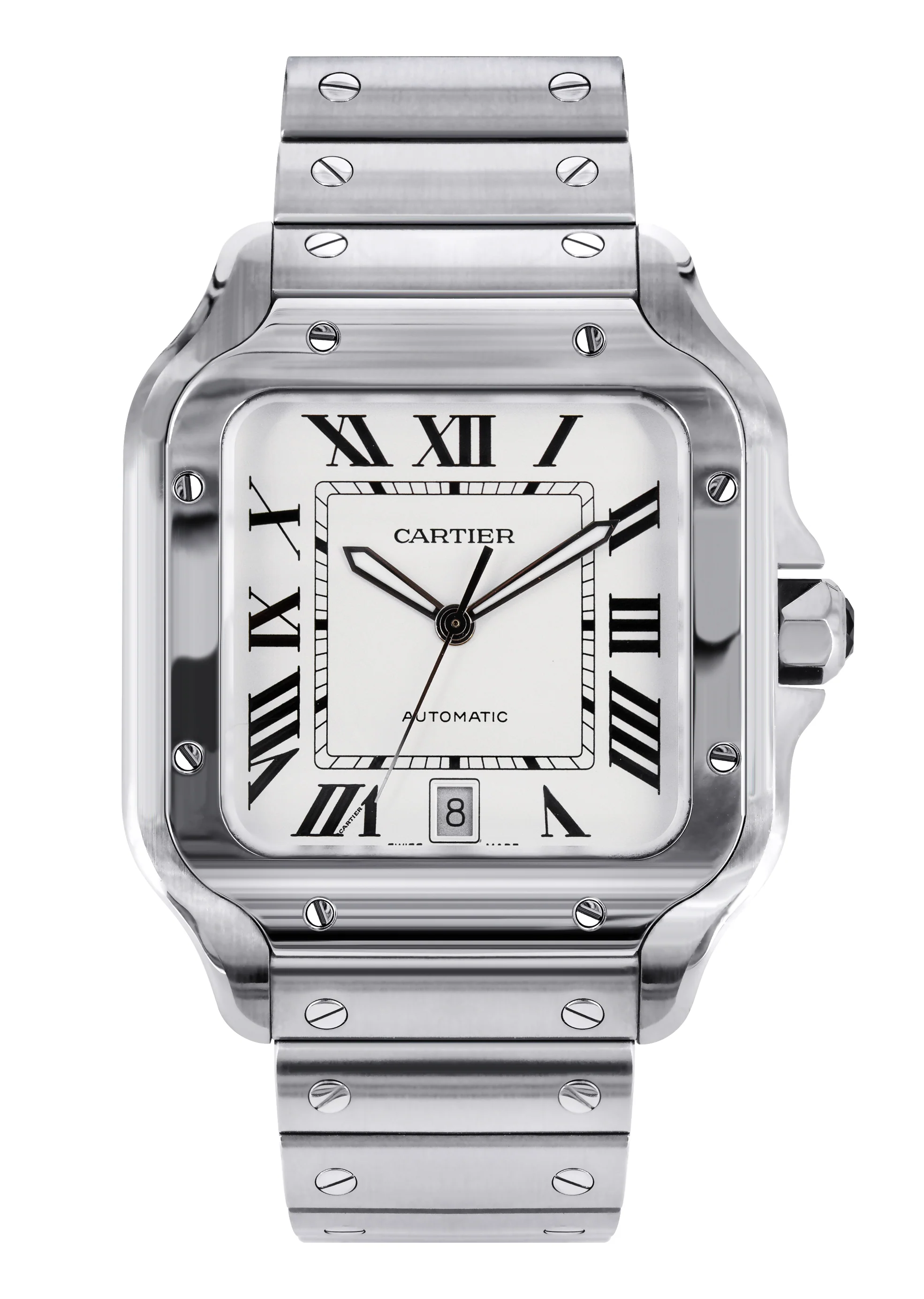 CARTIER SANTOS WATCH IN STAINLESS STEEL | WHITE DIAL | 40 MM
