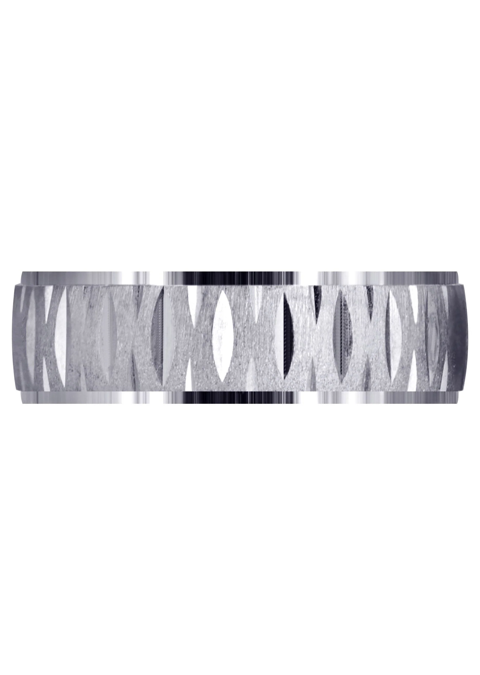 Carved Diamond Cut Mens Wedding Band | Cross Satin Finish (Samuel) - Image 2
