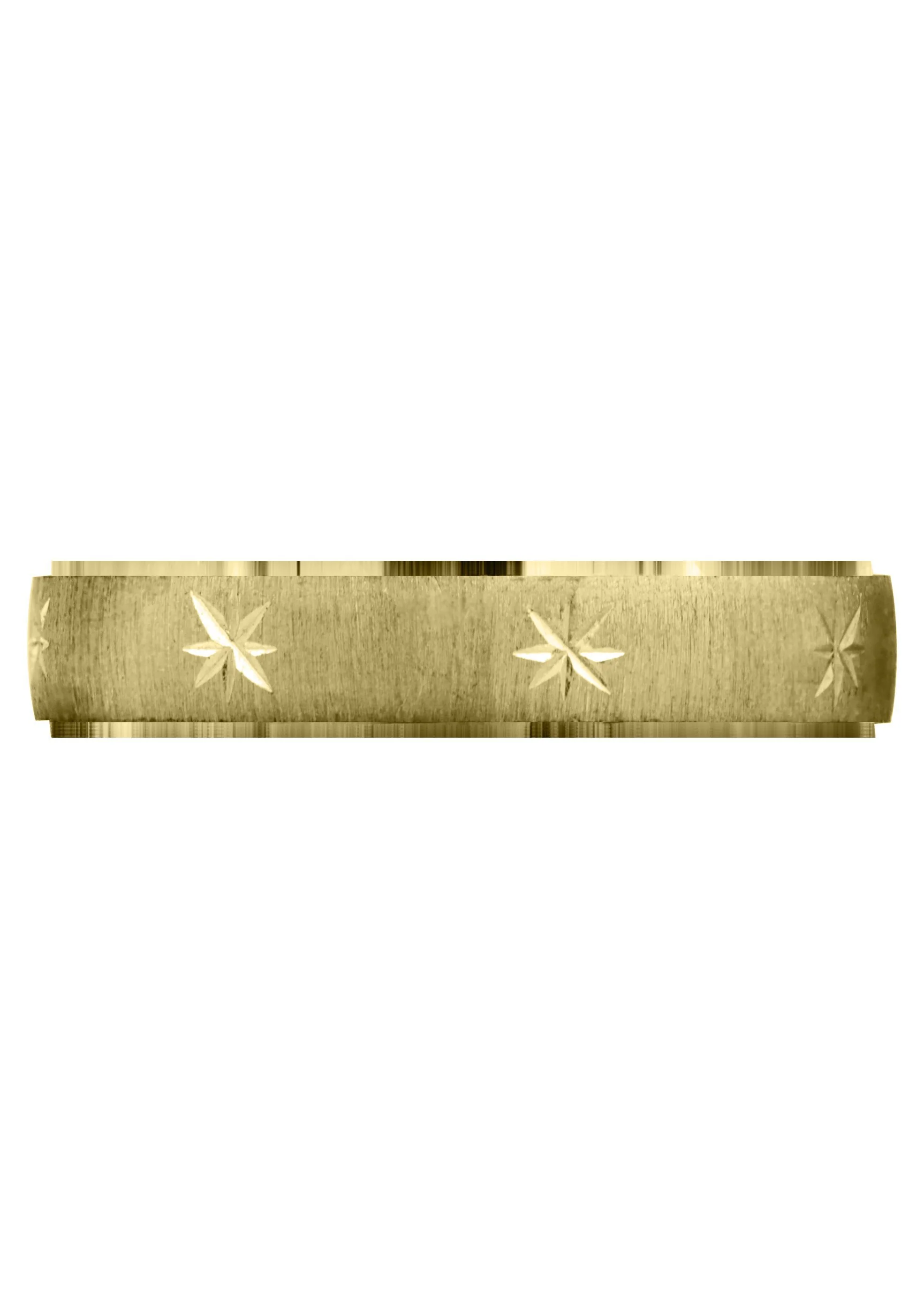 Yellow Gold Carved Diamond Cut Mens Wedding Band | Cross Satin Finish (Declan) - Image 2