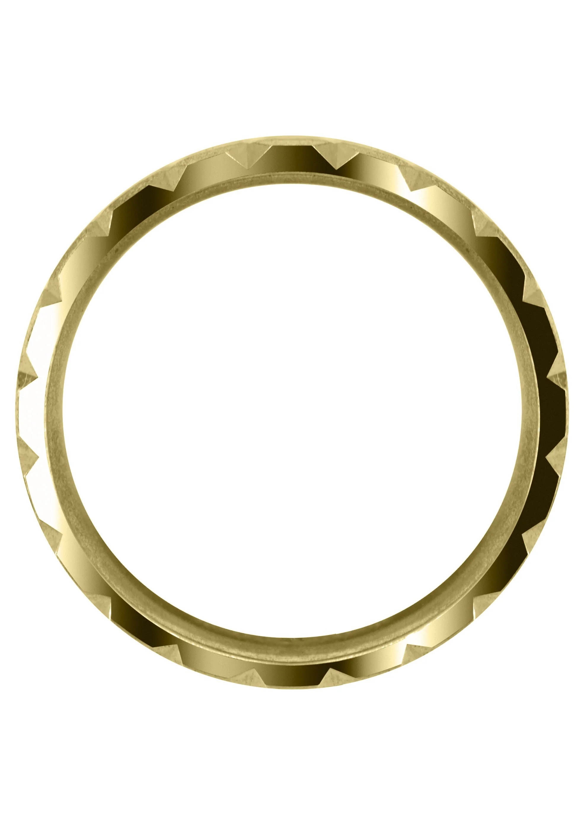 Yellow Gold Carved Diamond Cut Mens Wedding Band | Satin Finish (Jonathan) - Image 3