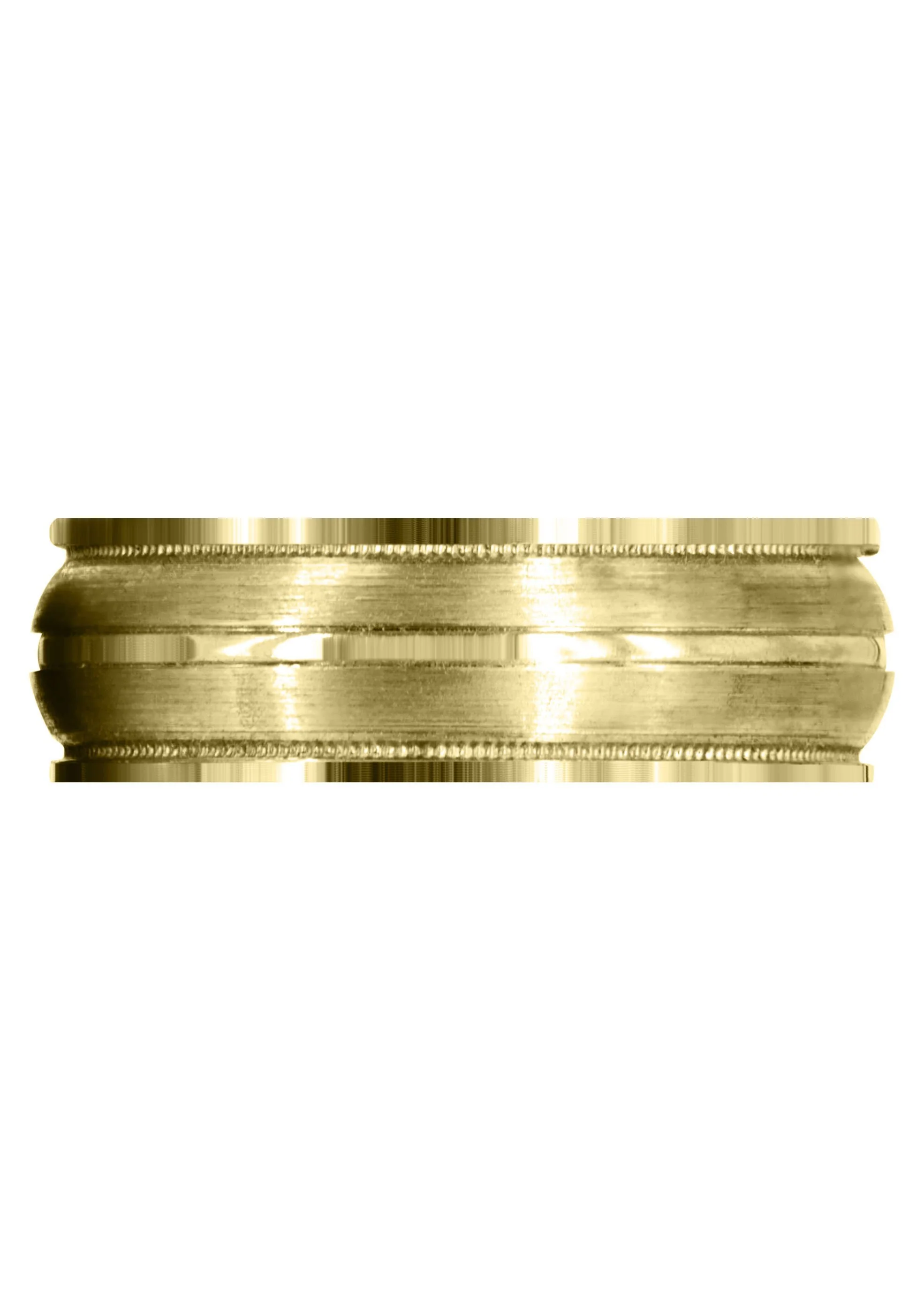 Yellow Gold Carved Modern Mens Wedding Band | Satin / Hish Polish Finish (Elijah) - Image 2