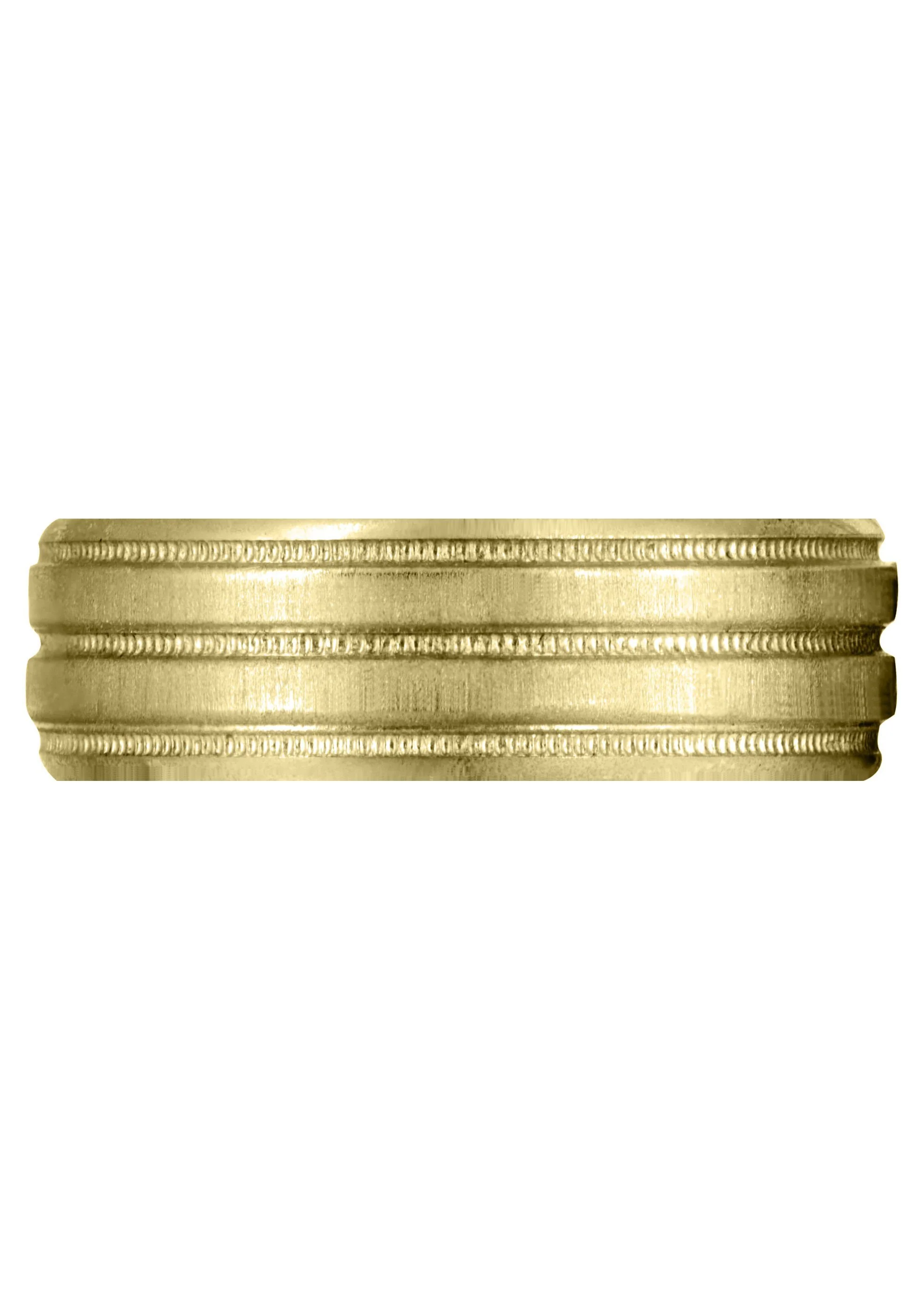 Yellow Gold Carved Simple Mens Wedding Band | Cross Satin Finish (Noah) - Image 2