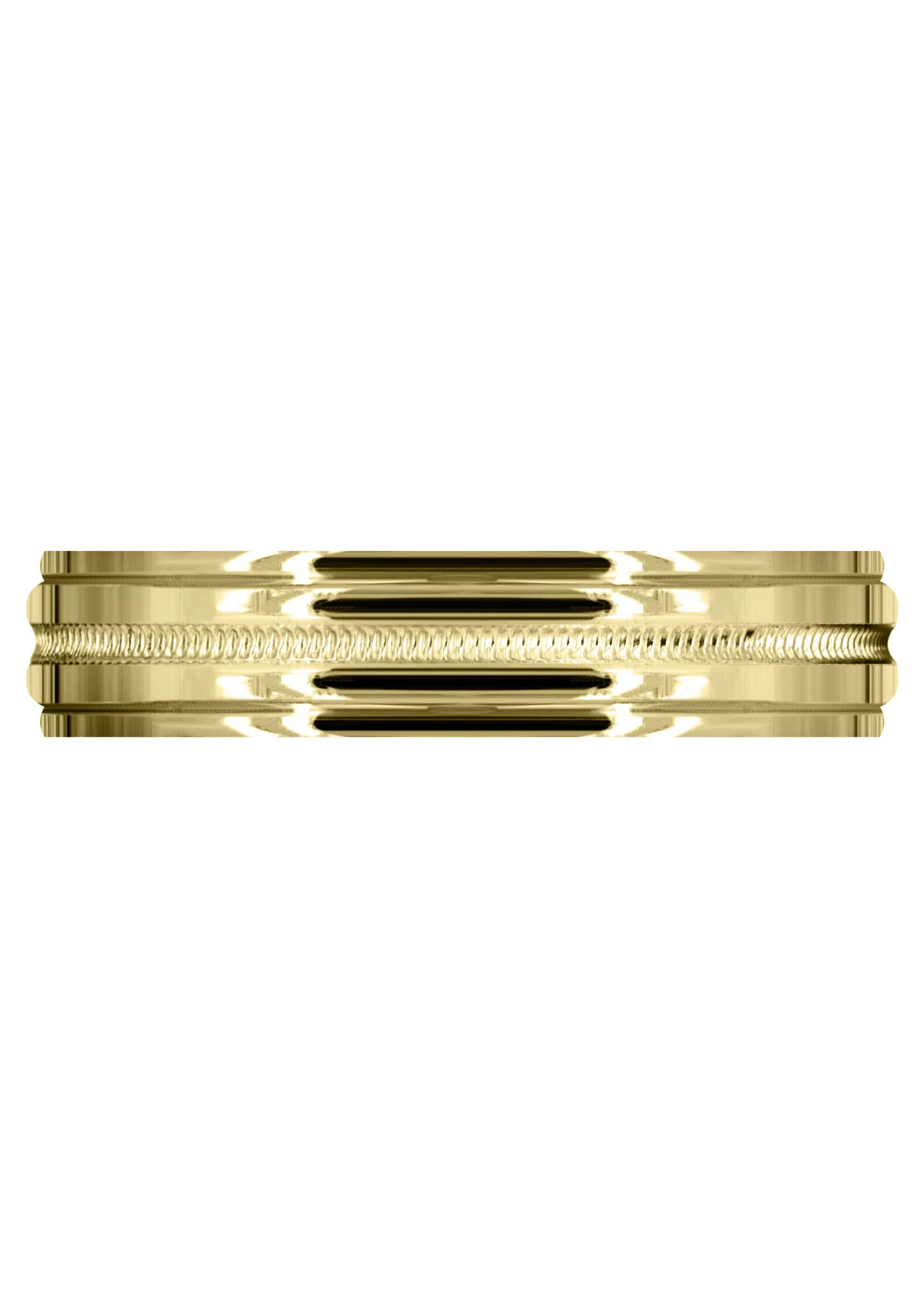 Yellow Gold Carved Simple Mens Wedding Band | High Polish Finish (Charles) - Image 2