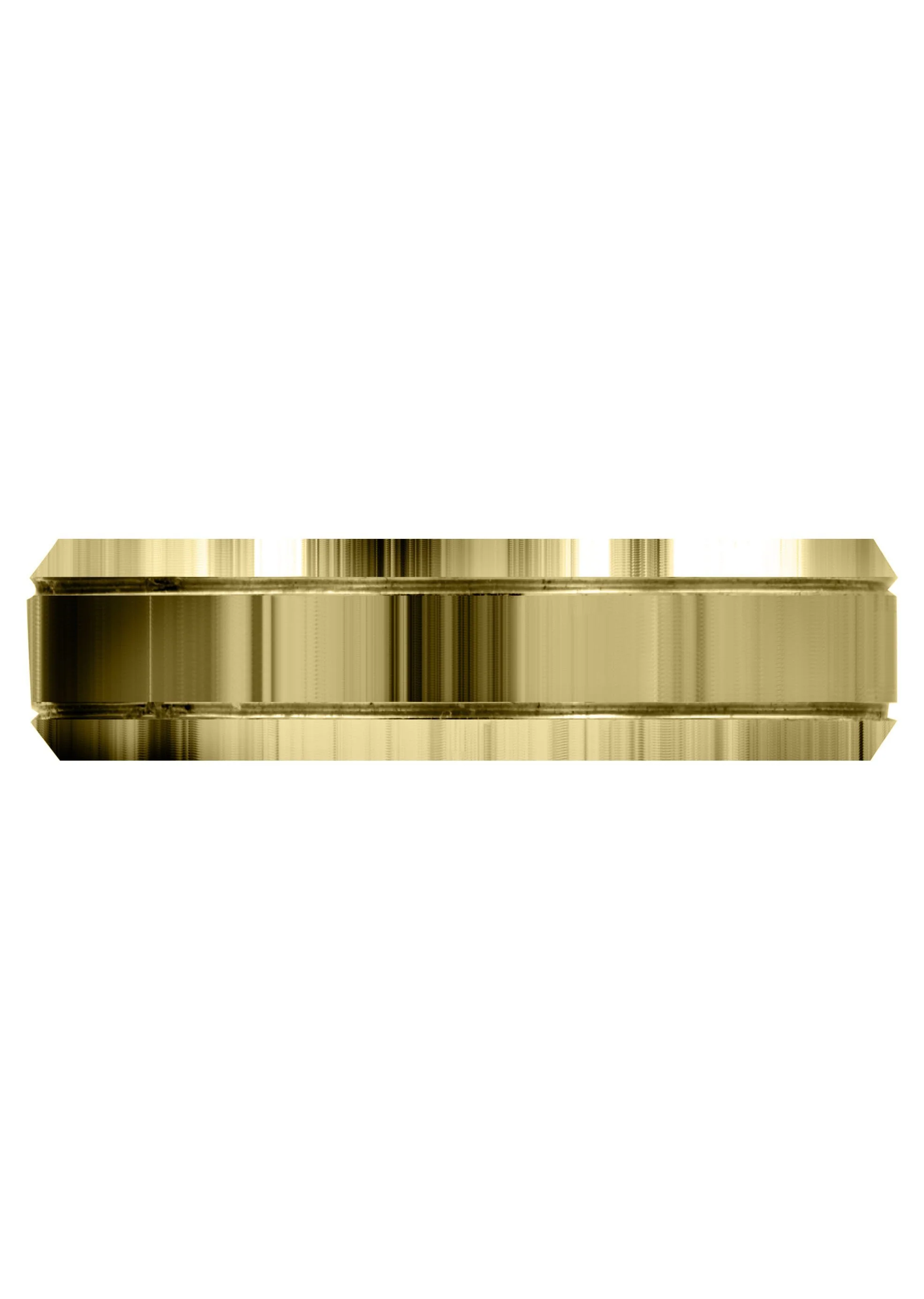 Yellow Gold Carved Simple Mens Wedding Band | High Polish Finish (Parker) - Image 2