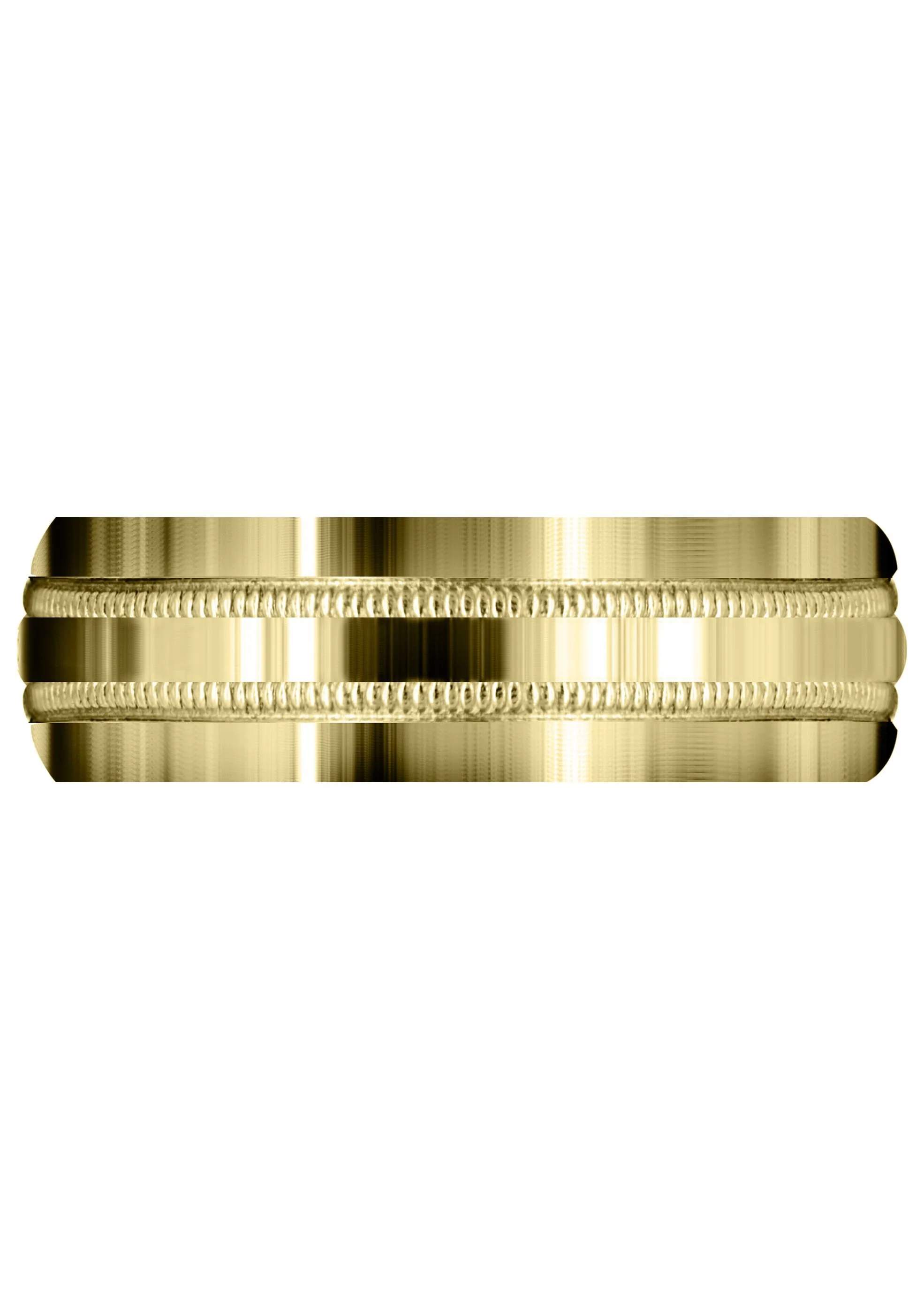 Yellow Gold Carved Simple Mens Wedding Band | High Polish Finish (Jeremiah) - Image 2