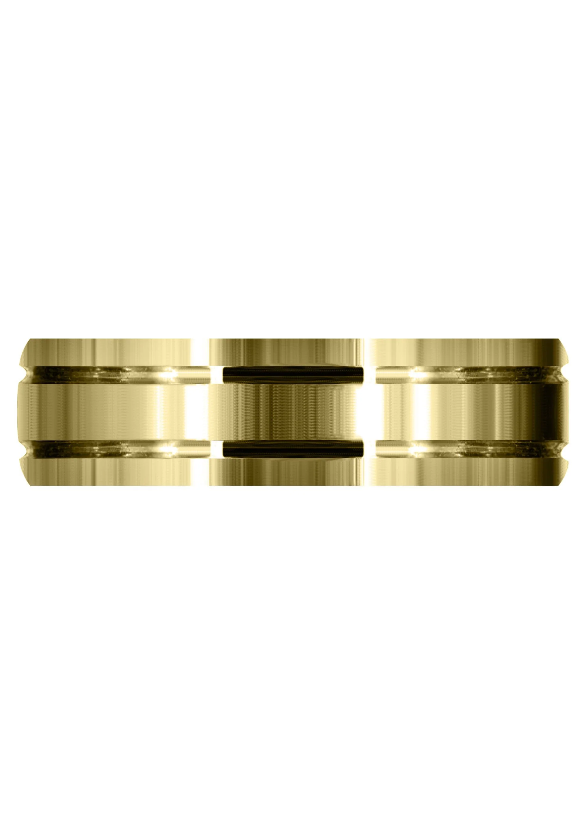 Yellow Gold Carved Simple Mens Wedding Band | Satin Finish (Jaxson) - Image 2