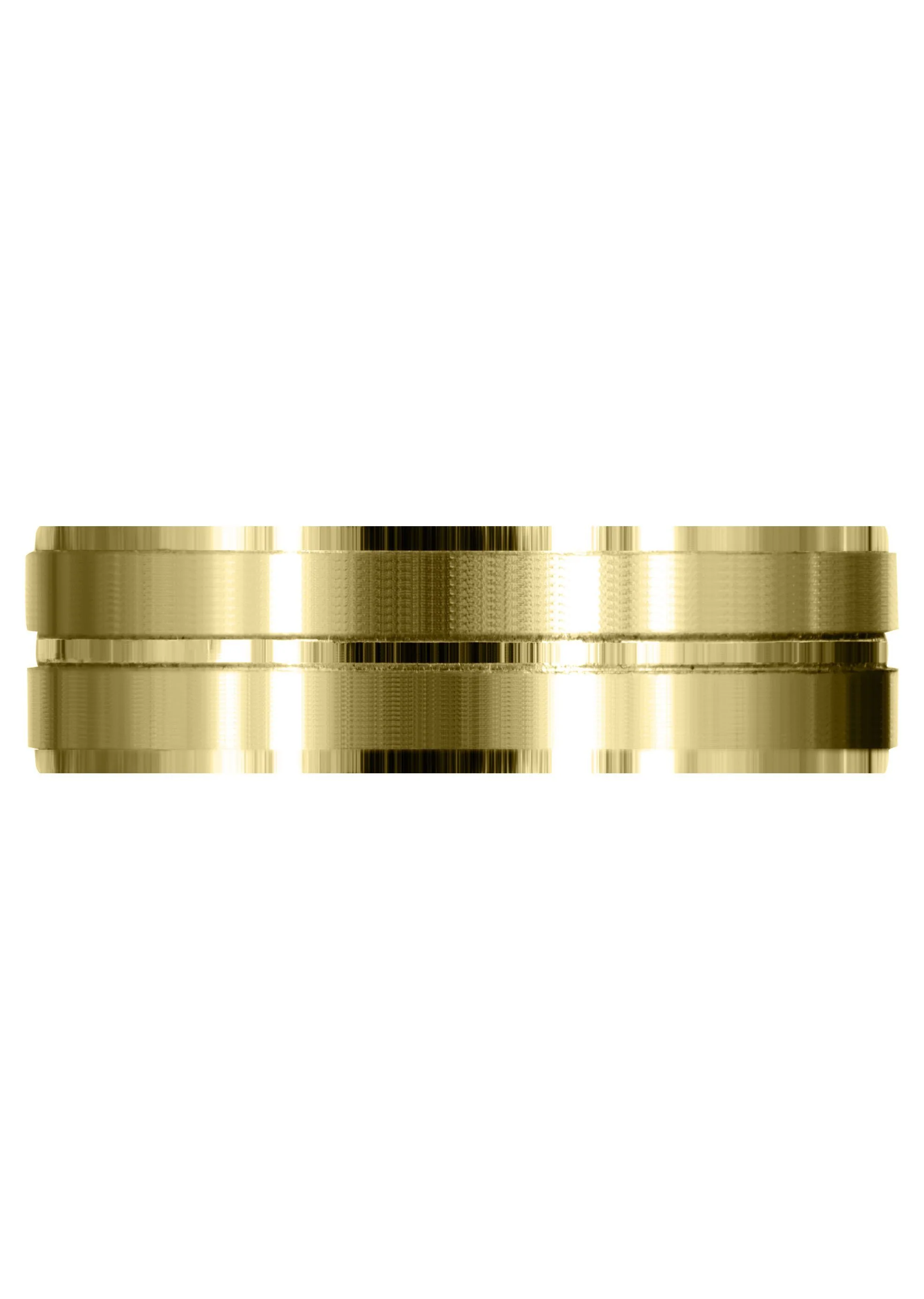 Yellow Gold Carved Simple Mens Wedding Band | Satin Finish (Benjamin) - Image 2