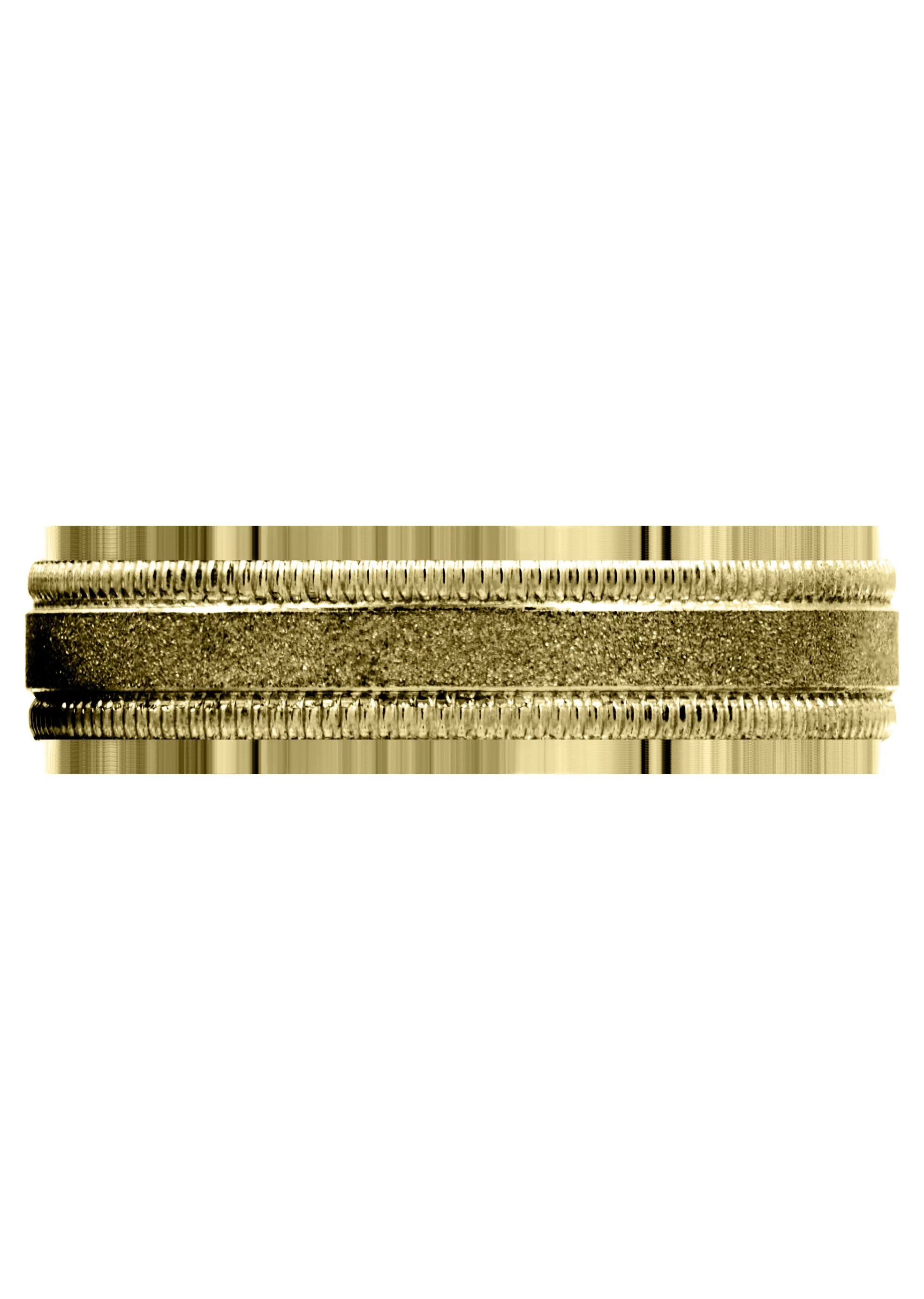 Yellow Gold Carved Simple Mens Wedding Band | Satin / High Polish Finish (Luis) - Image 2