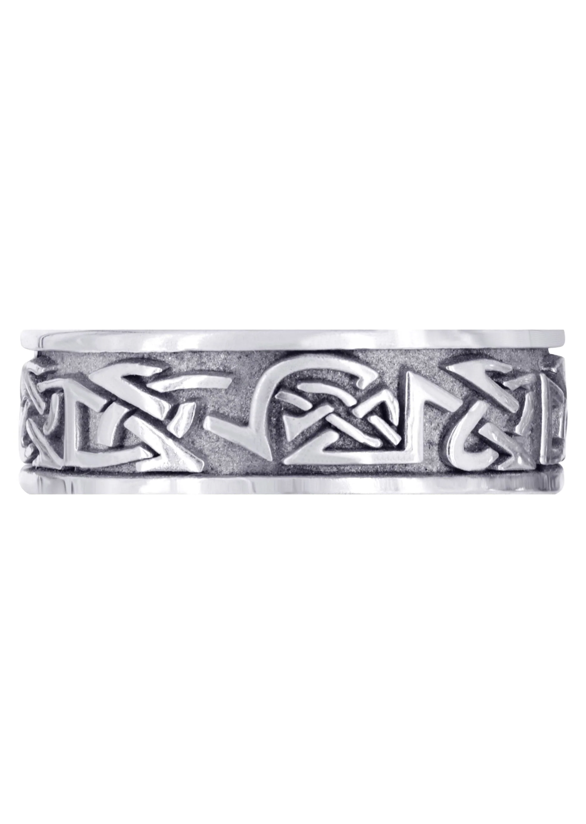 Celtic Mens Wedding Band | Sand Blast / High Polish Finish (Graham) - Image 2