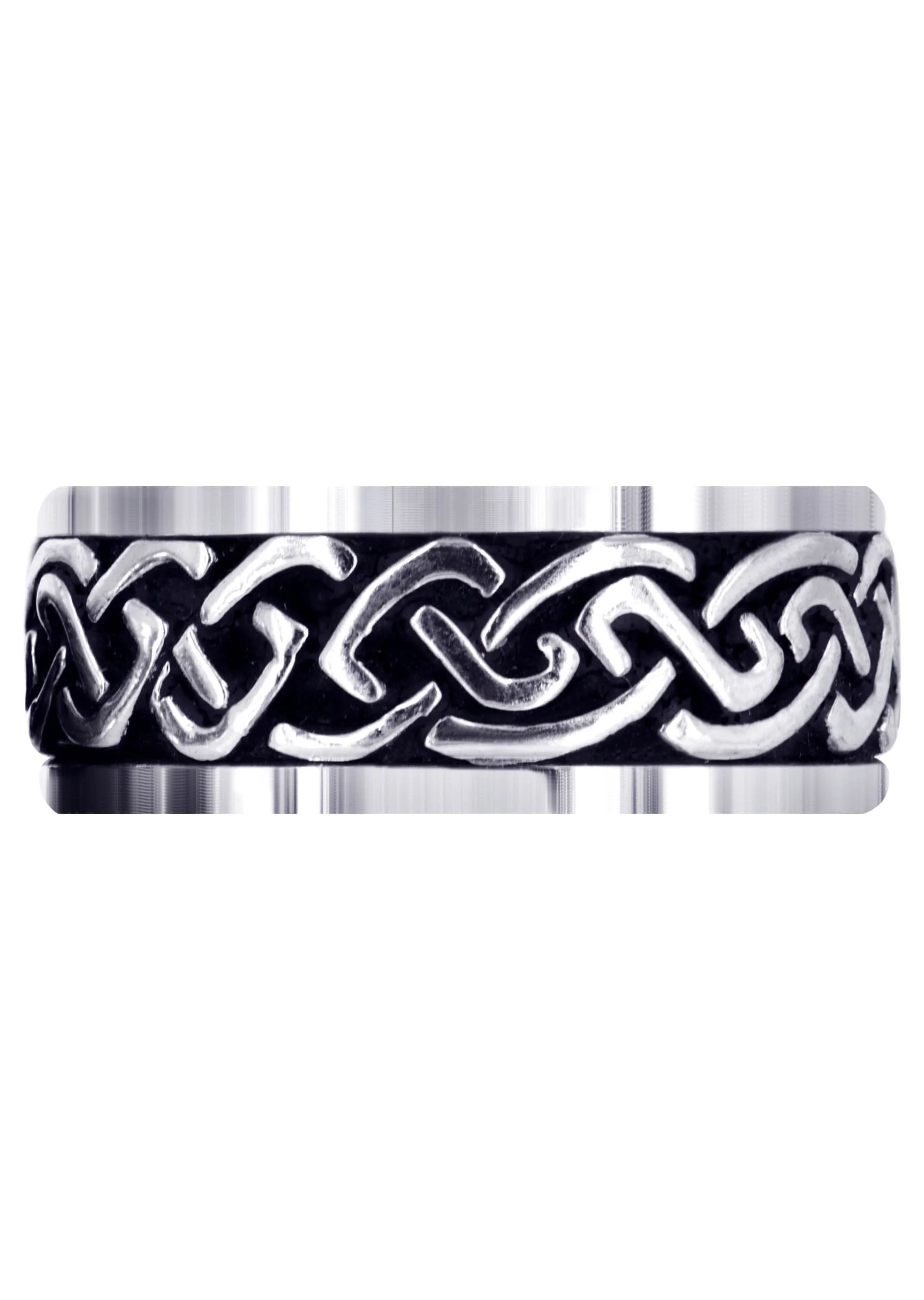 Celtic Mens Wedding Band | Sand Blast / High Polish Finish (Kaiden) - Image 2