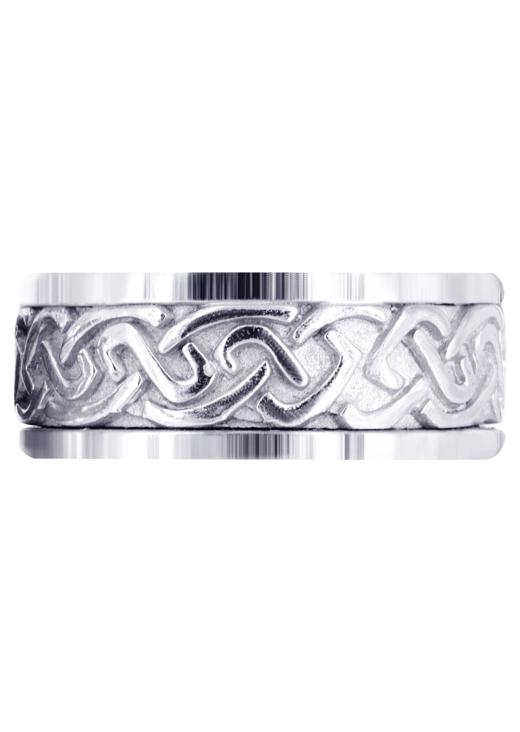 Celtic Mens Wedding Band | Sand Blast / High Polish Finish (Ivan) - Image 2