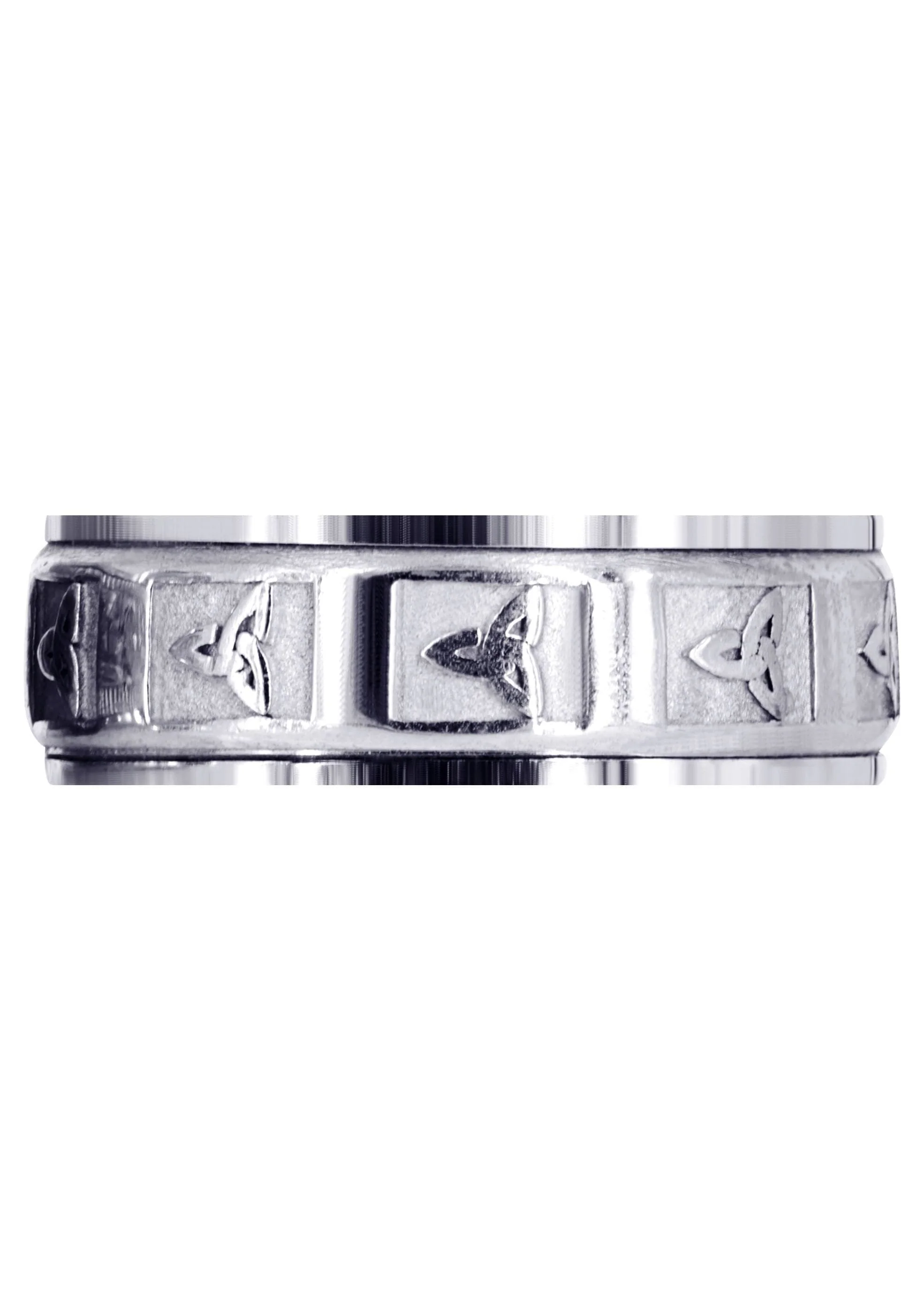 Celtic Mens Wedding Band | Sand Blast / High Polish Finish (Beau) - Image 2