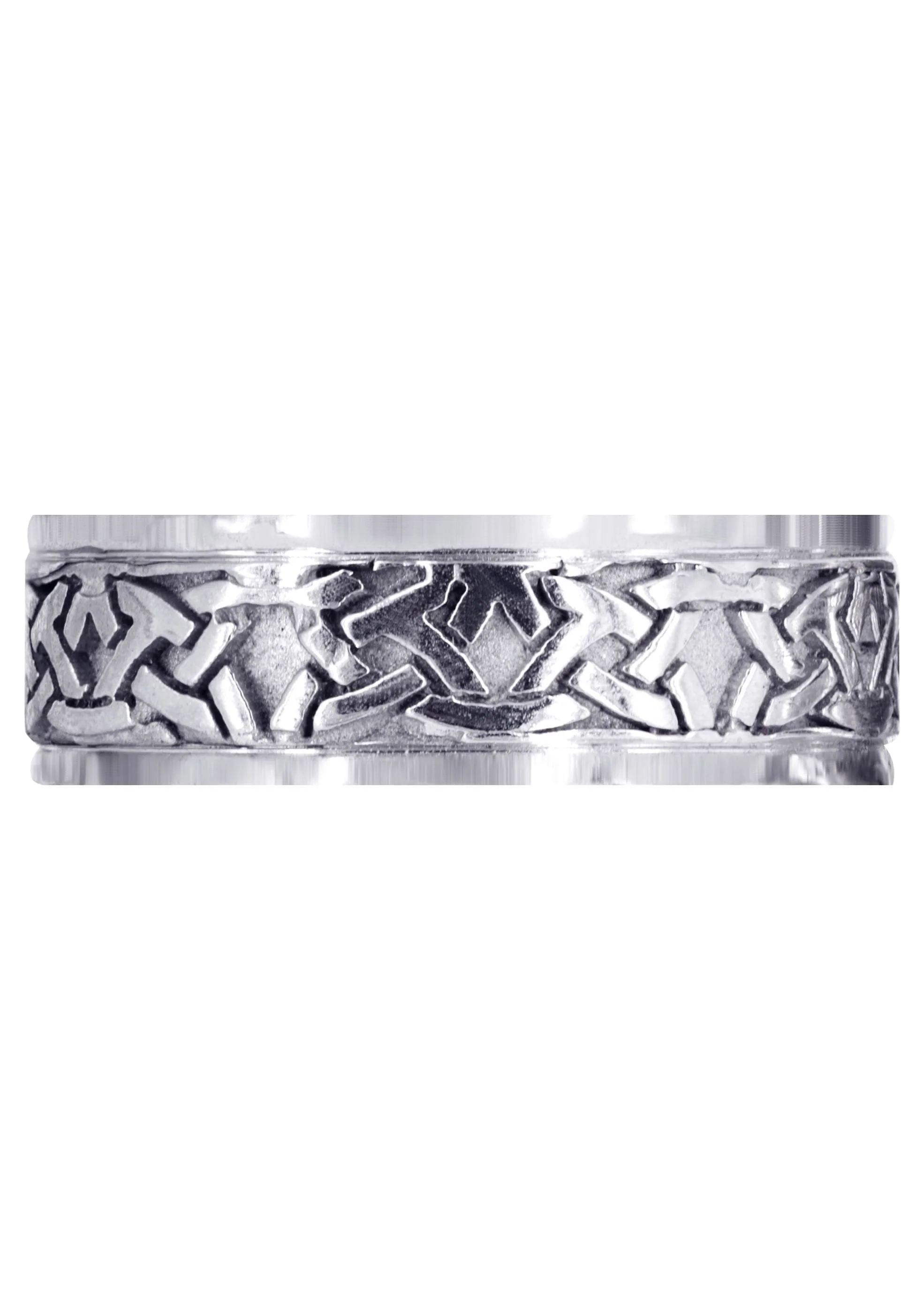 Celtic Mens Wedding Band | Sand Blast / High Polish Finish (Jaden) - Image 2