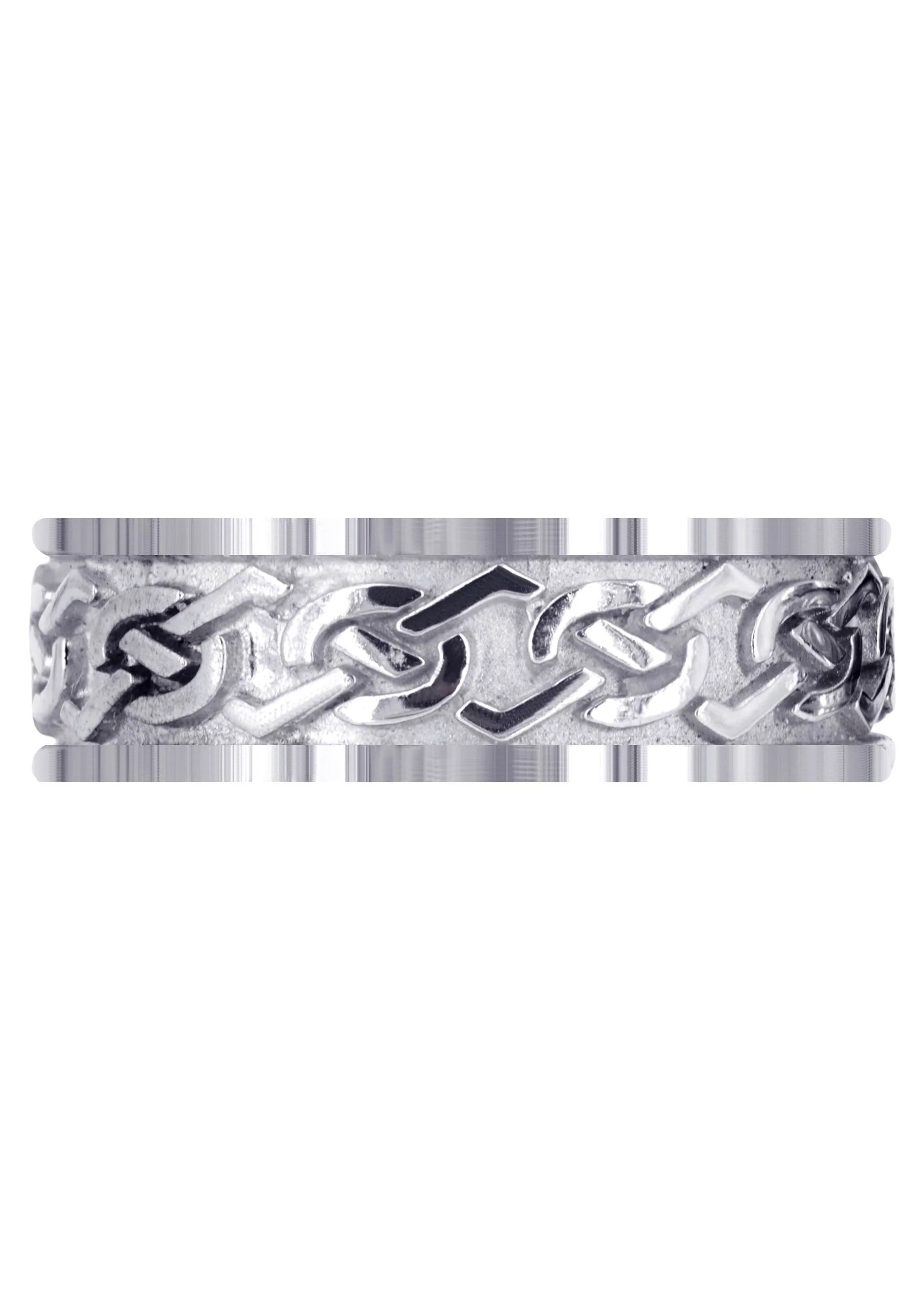 Celtic Mens Wedding Band | Sand Blast / High Polish Finish (Aidan) - Image 2