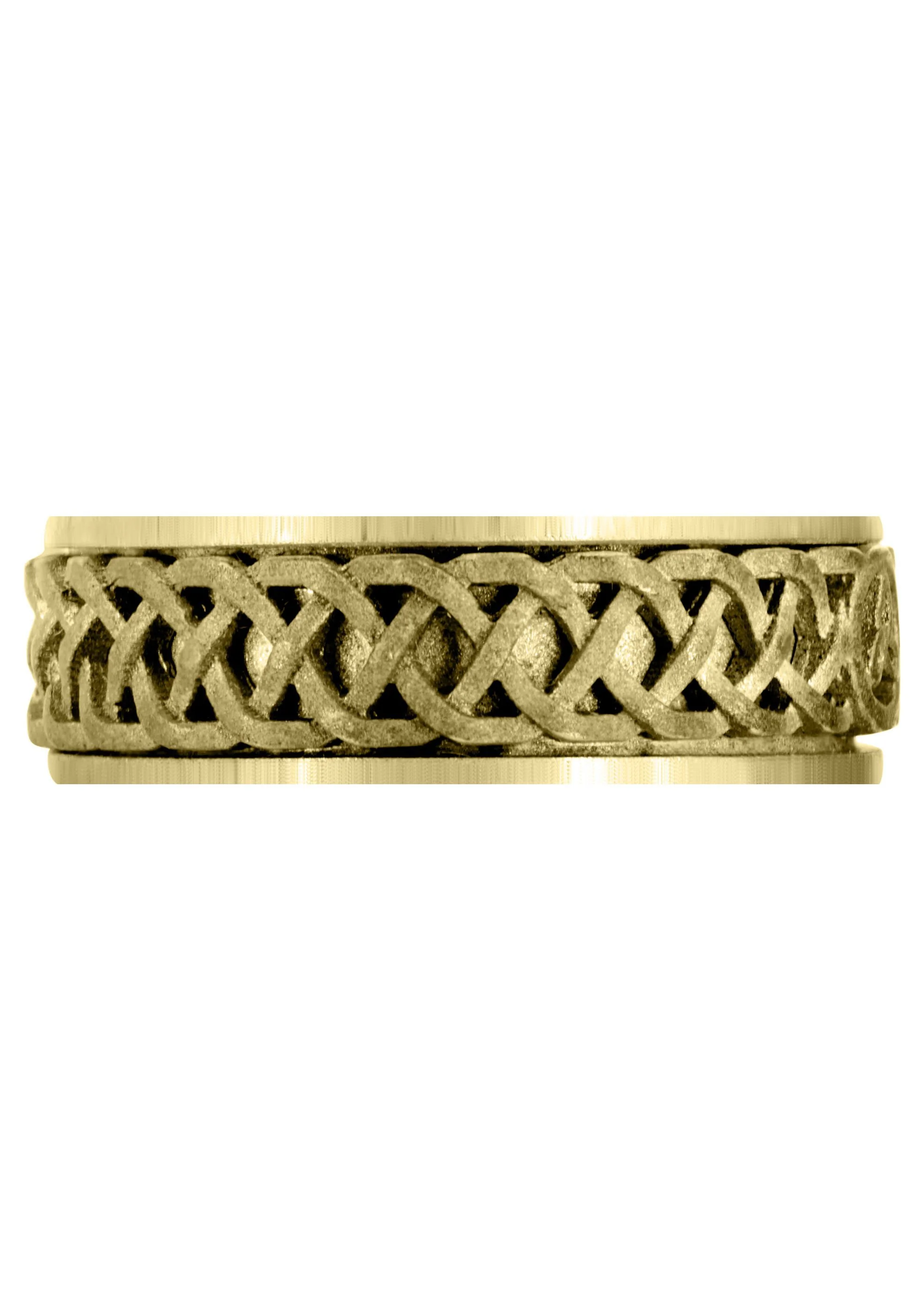 Yellow Gold Celtic Mens Wedding Band | Sand Blast Finish (Cooper) - Image 2