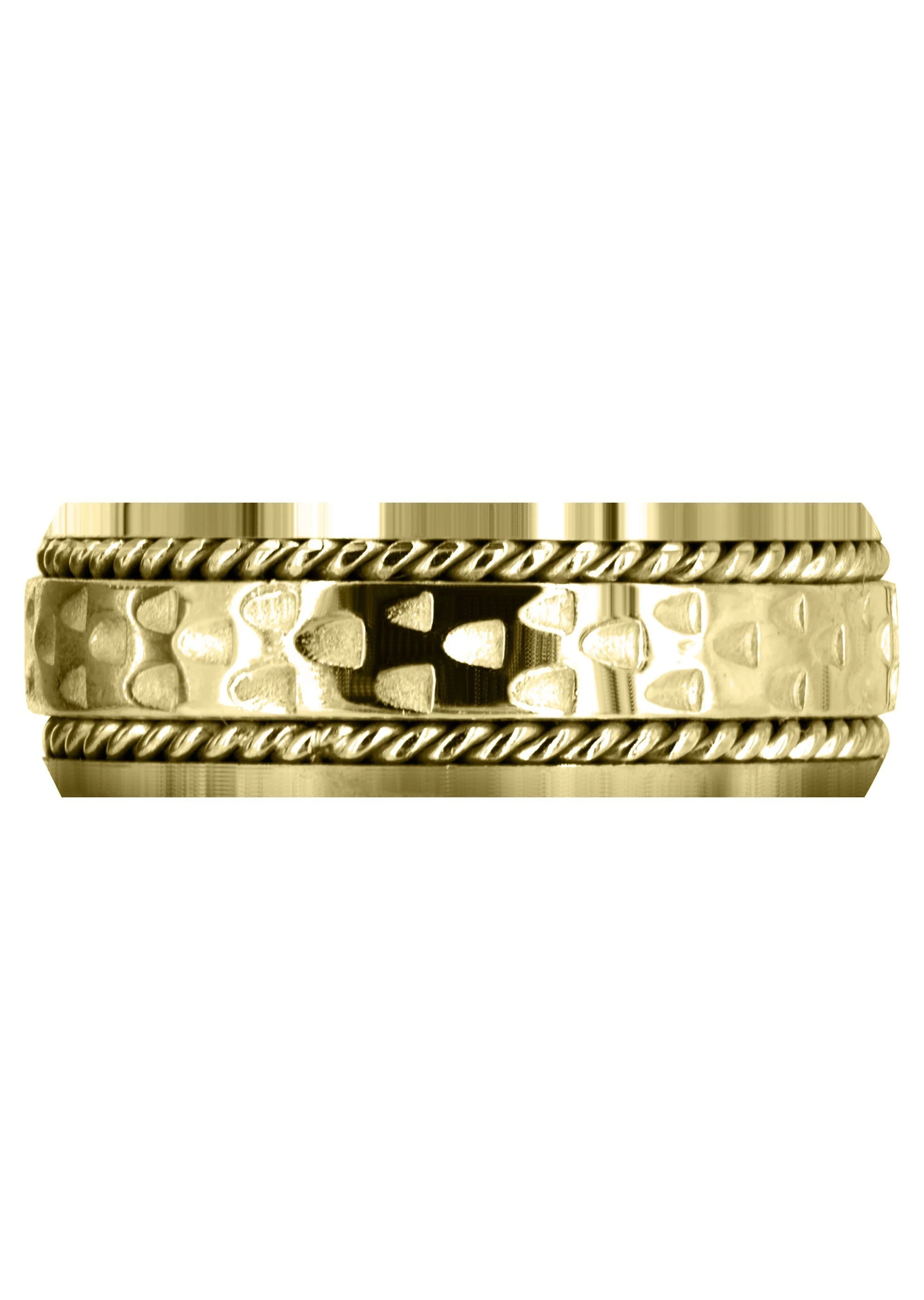 Yellow Gold Celtic Mens Wedding Band | Sand Blast / High Polish Finish (Edward) - Image 2