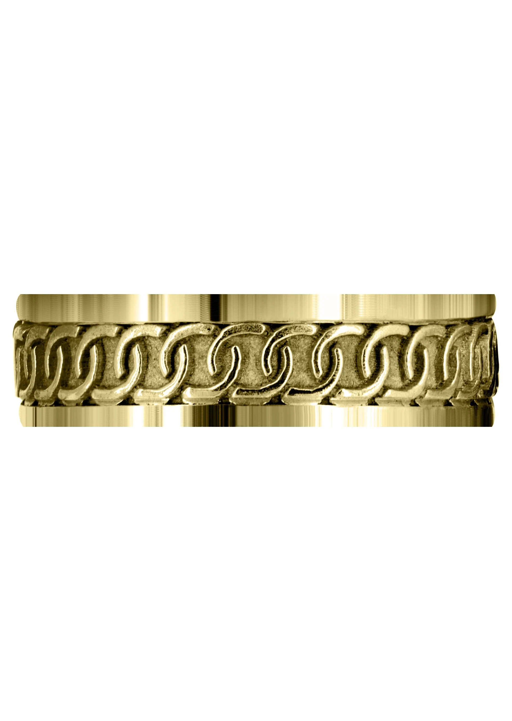 Yellow Gold Celtic Mens Wedding Band | Sand Blast / High Polish Finish (Eric) - Image 2