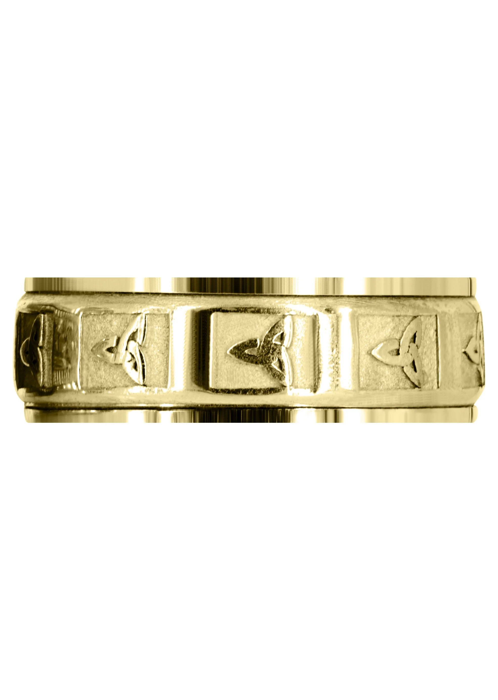 Yellow Gold Celtic Mens Wedding Band | Sand Blast / High Polish Finish (Beau) - Image 2