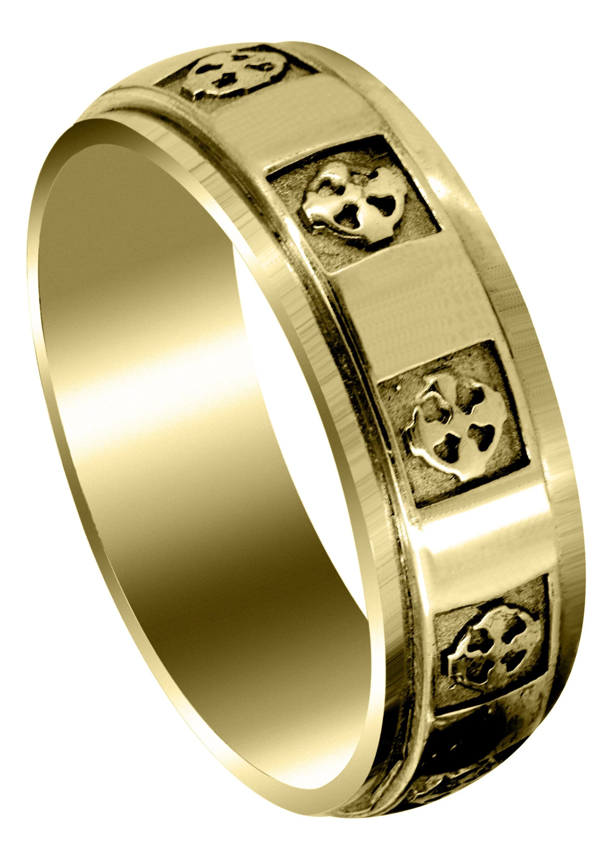 Yellow Gold Celtic Mens Wedding Band | Sand Blast / High Polish Finish (Nicolas)