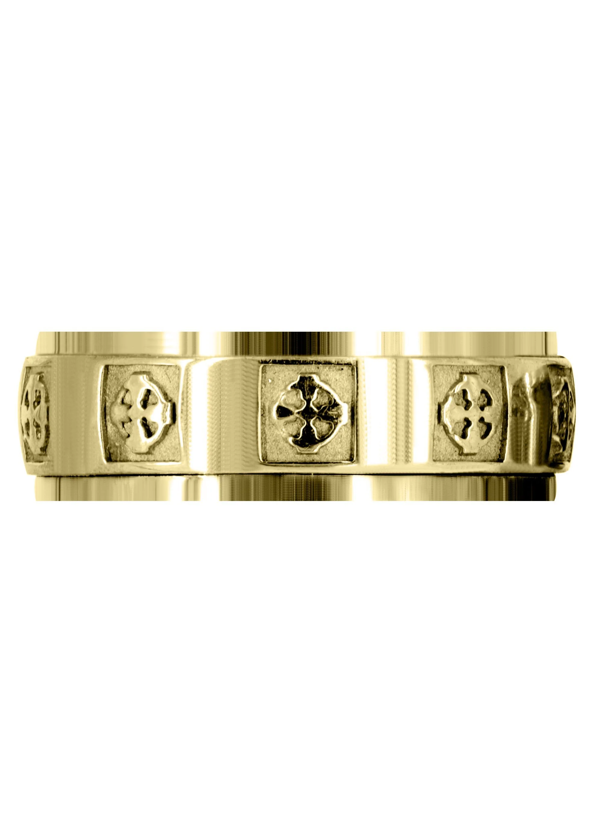 Yellow Gold Celtic Mens Wedding Band | Sand Blast / High Polish Finish (Nicolas) - Image 2