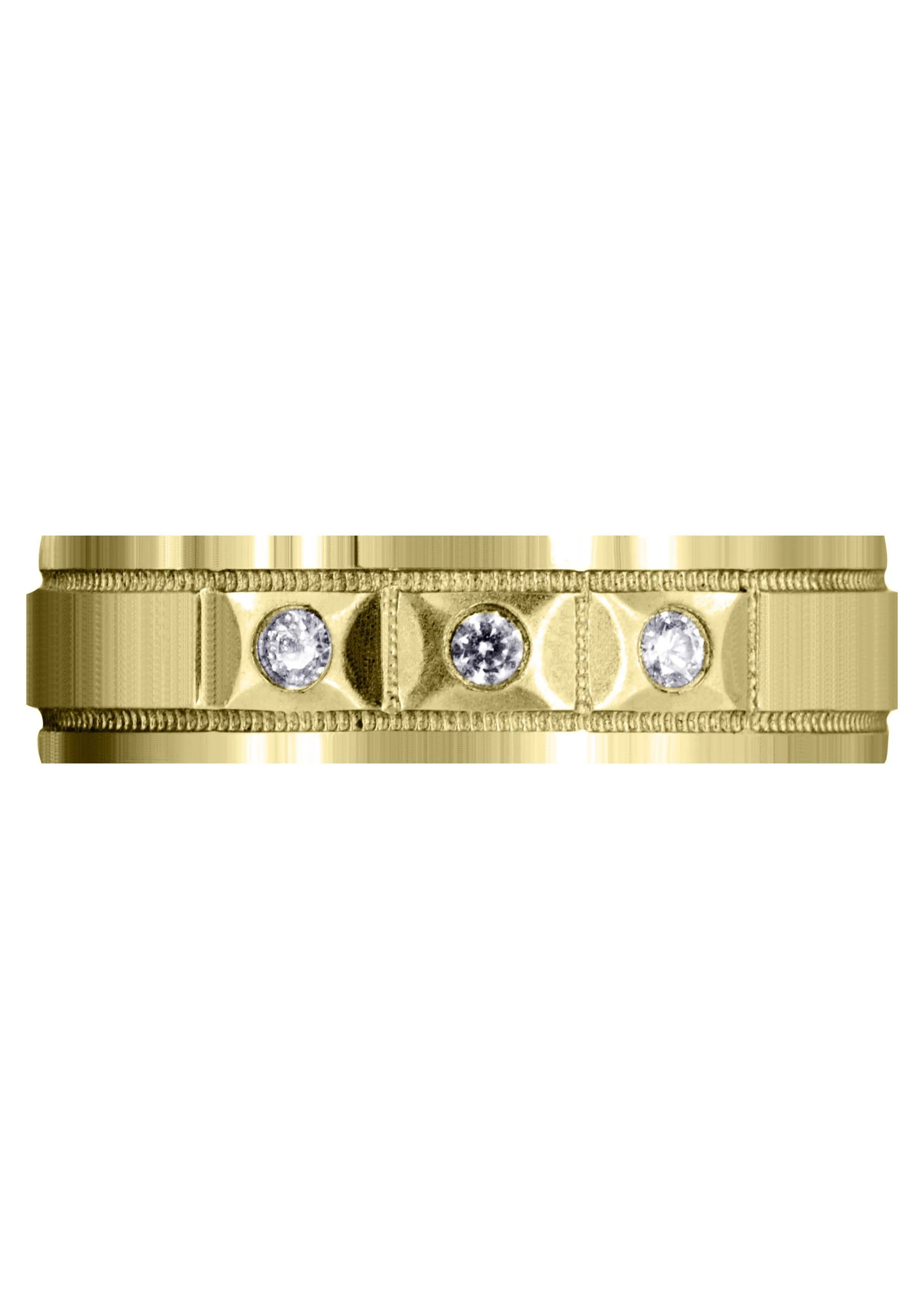 Yellow Gold Classic Diamond Mens Wedding Band | 0.09 Carats (Zander) - Image 2