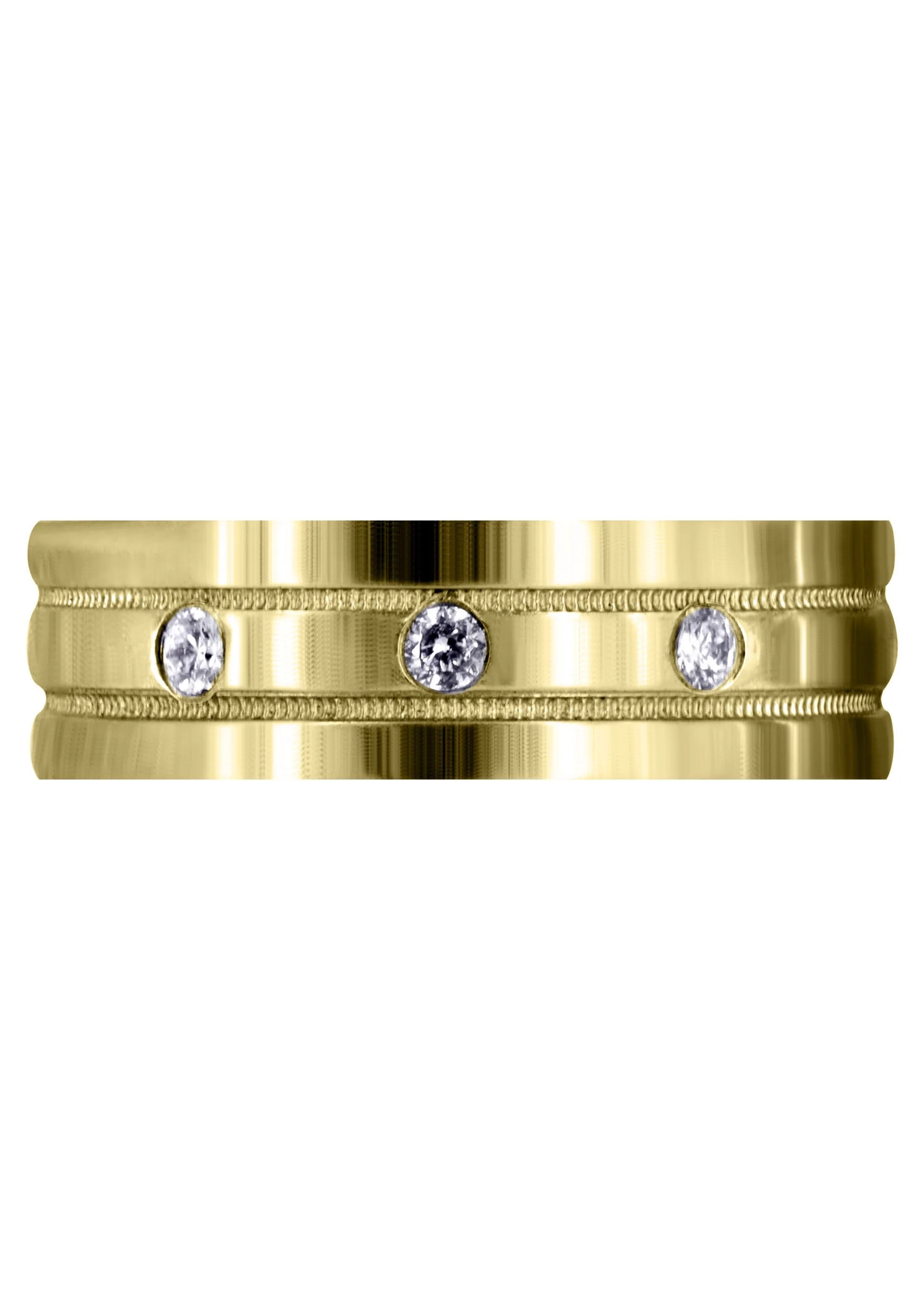 Yellow Gold Classic Diamond Mens Wedding Band | 0.12 Carats (Emiliano) - Image 2