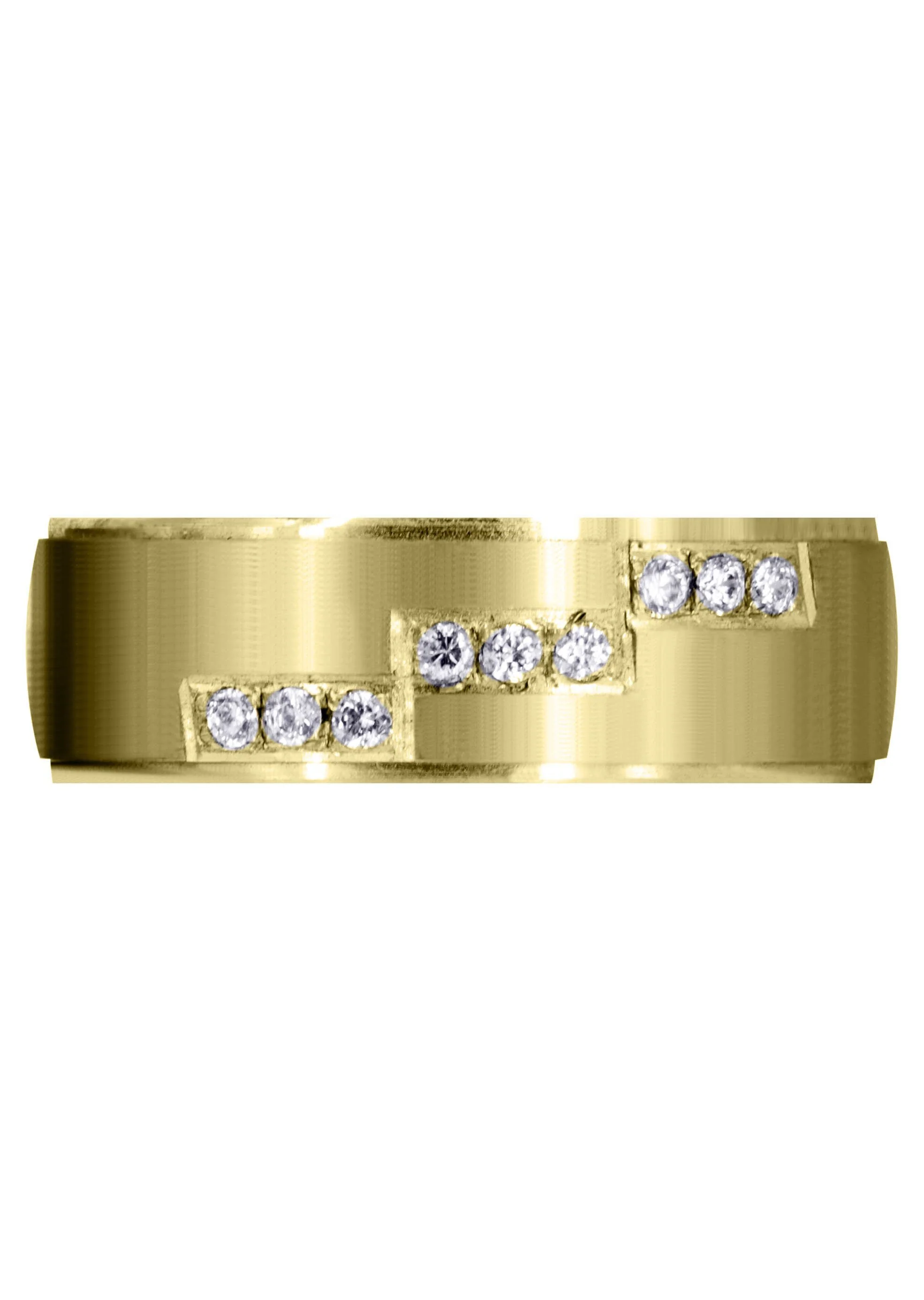 Yellow Gold Classic Diamond Mens Wedding Band | 0.135 Carats (Dawson) - Image 2