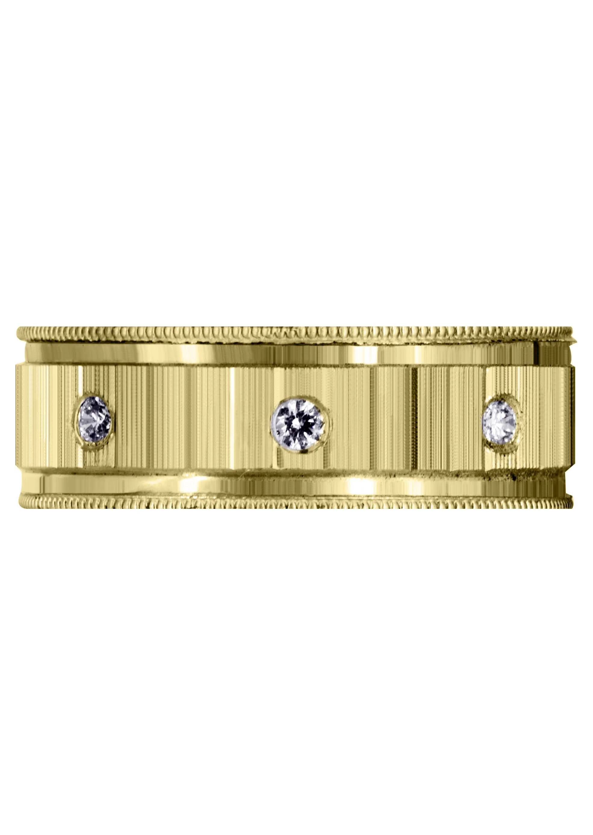 Yellow Gold Classic Diamond Mens Wedding Band | 0.4 Carats (Collin) - Image 2