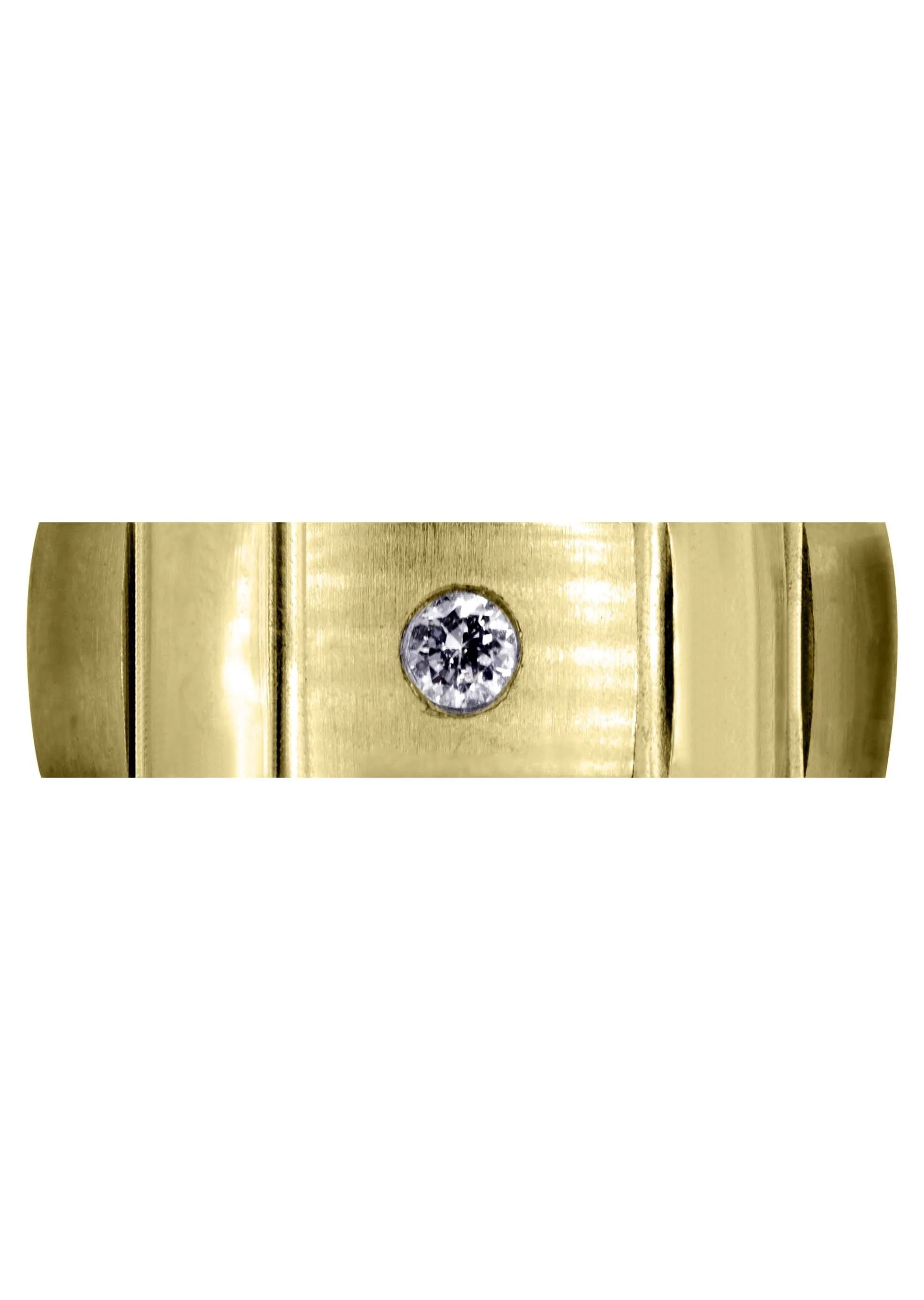 Yellow Gold Contemporary Diamond Mens Wedding Band | 0.12 Carats (Dallas) - Image 2
