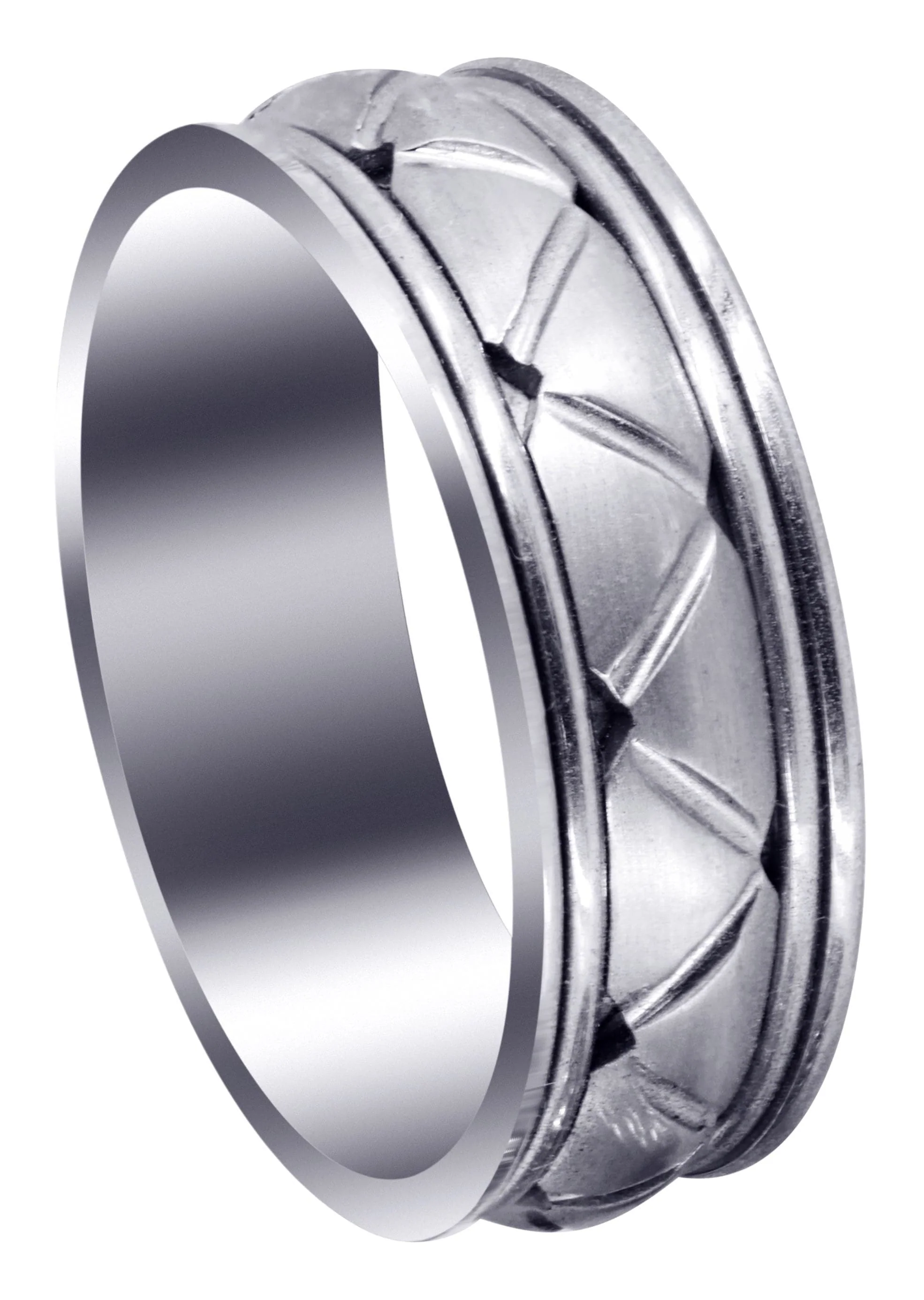 Contemporary Mens Wedding Band | Satin Finish (Patrick)