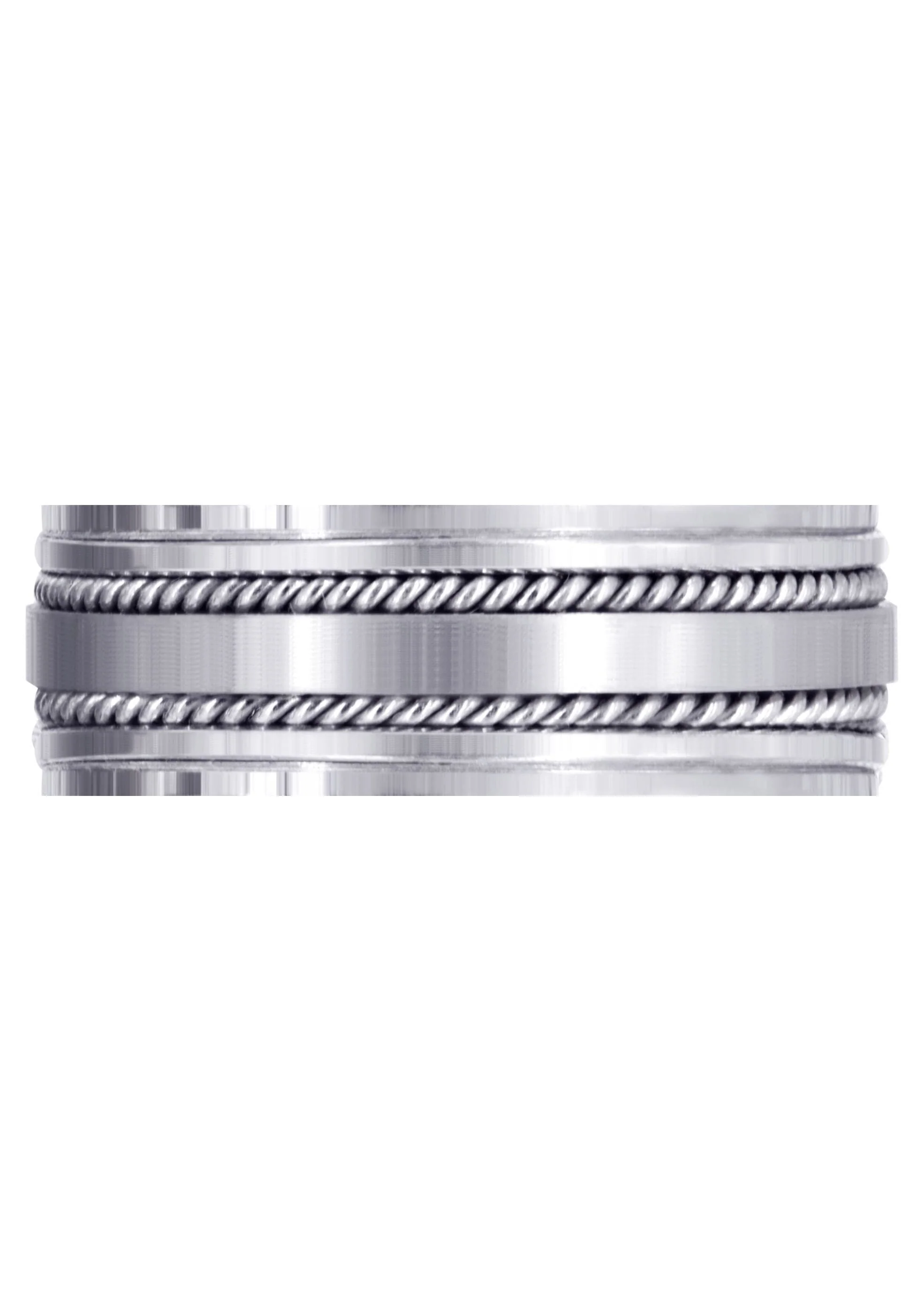 Contemporary Mens Wedding Band | Satin / High Polish Finish (Maddox) - Image 2