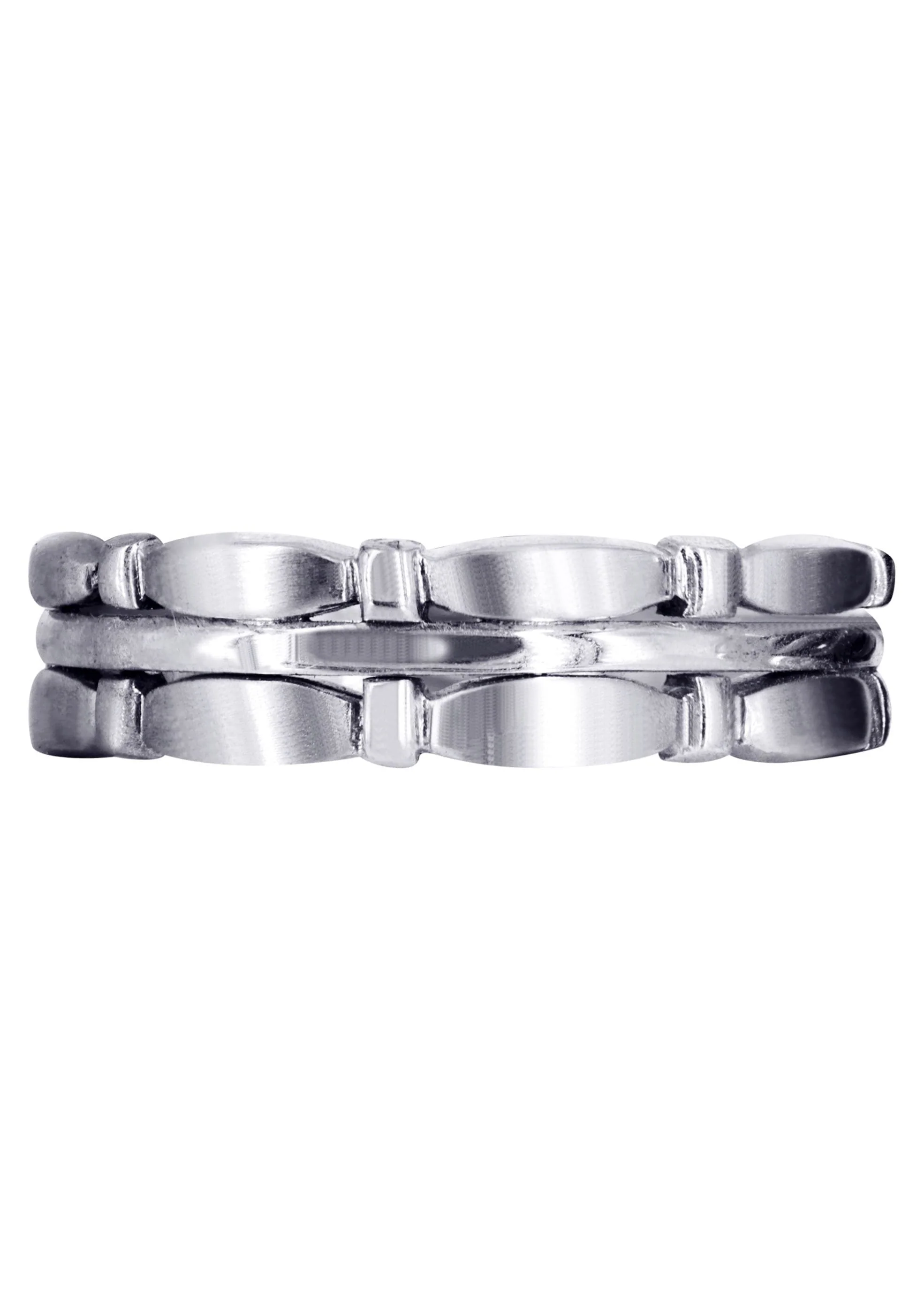Contemporary Mens Wedding Band | Satin / High Polish Finish (Brady) - Image 2