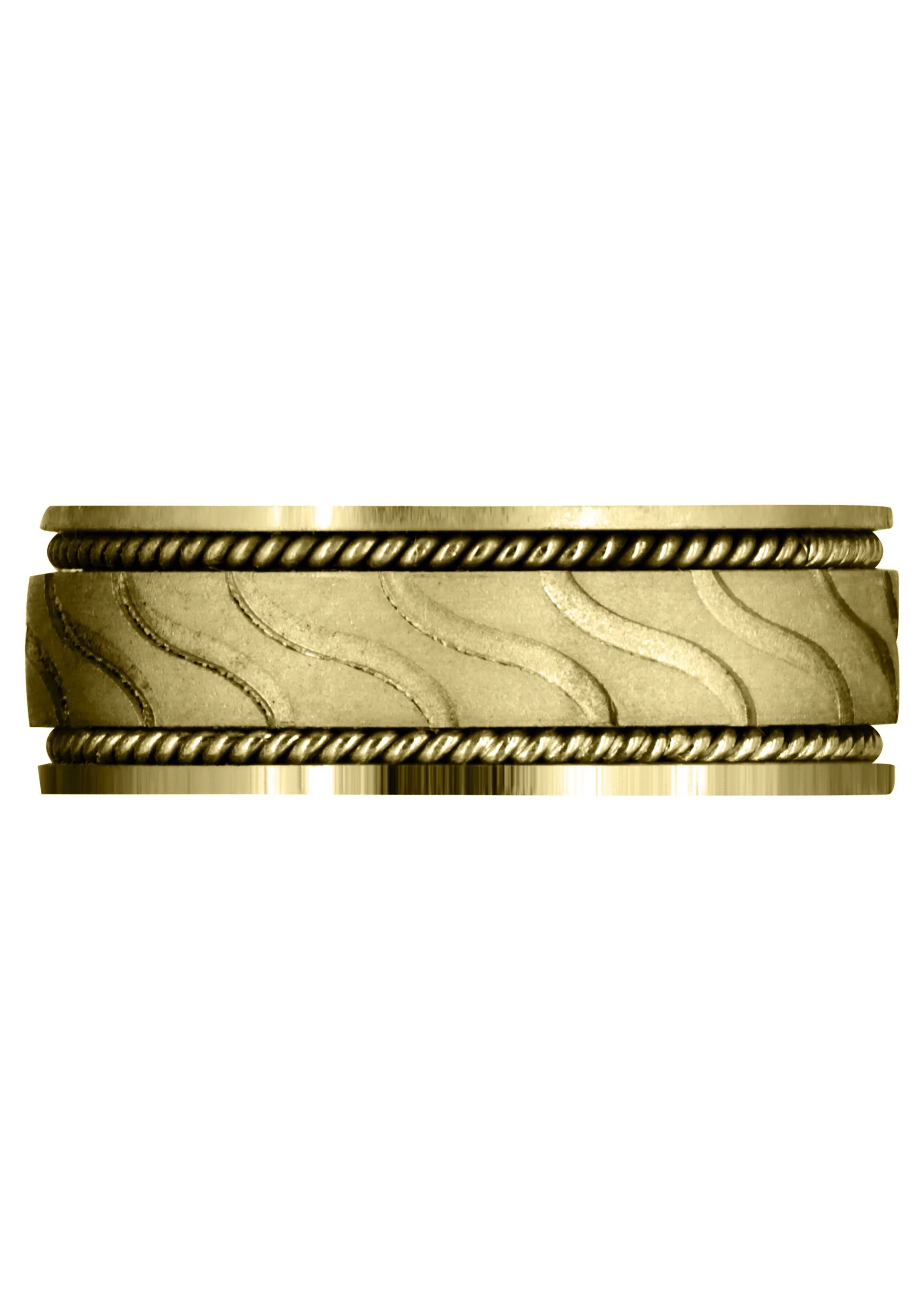 Yellow Gold Contemporary Mens Wedding Band | GB / High Polish Finish (Ayden) - Image 2