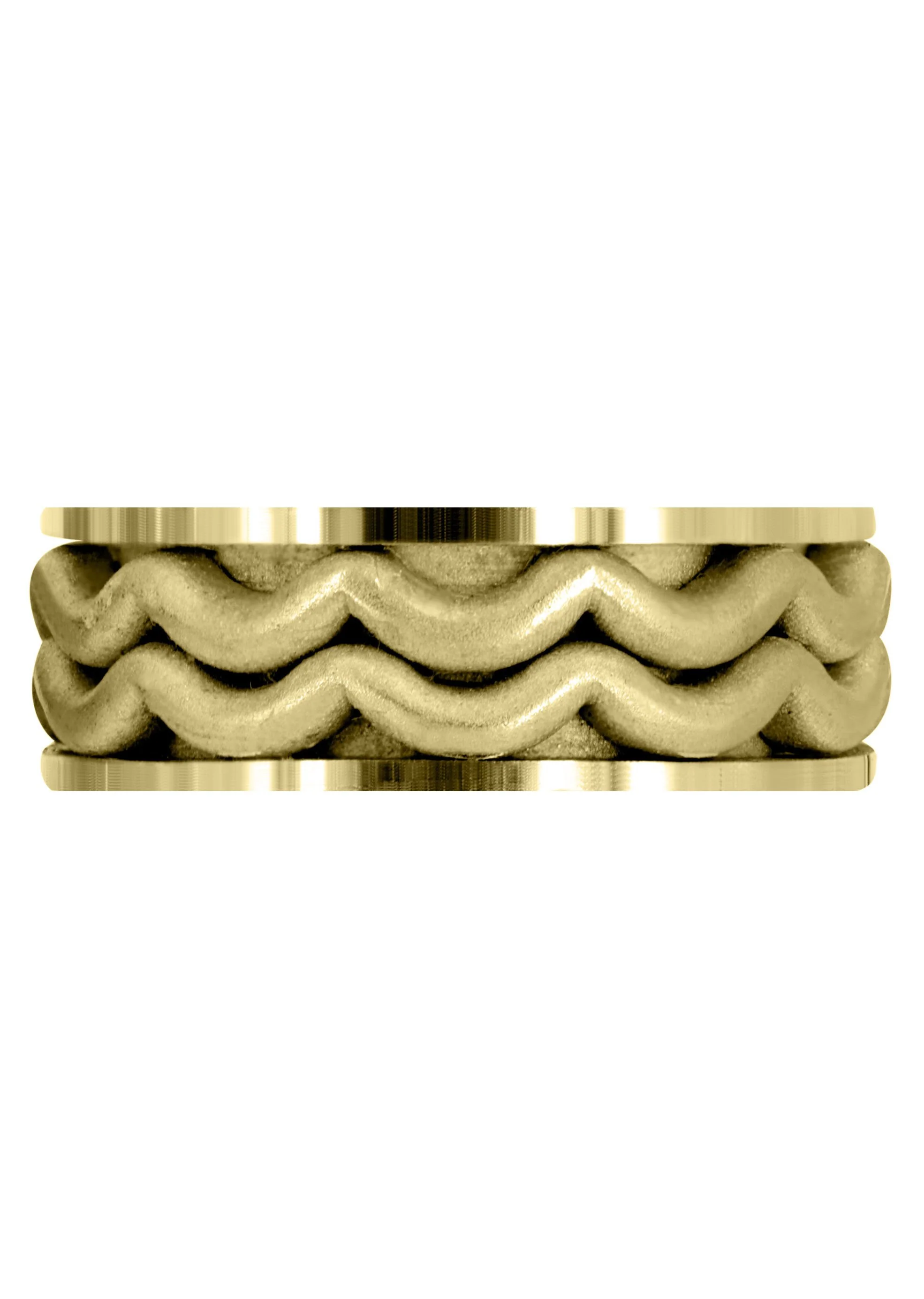 Yellow Gold Contemporary Mens Wedding Band | Sand Blast Finish (Maximus) - Image 2