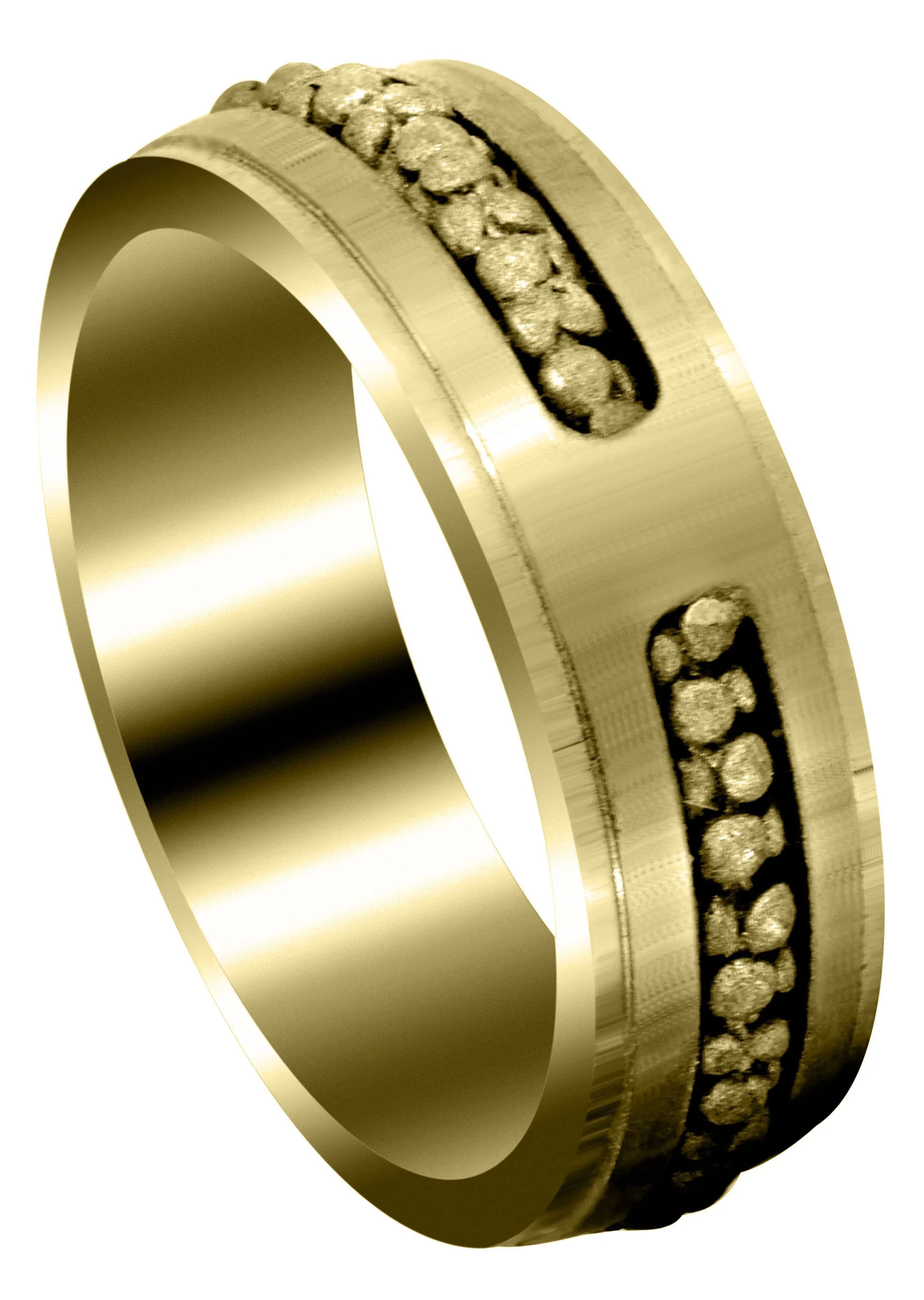 Yellow Gold Contemporary Mens Wedding Band | Satin Finish (Paul)