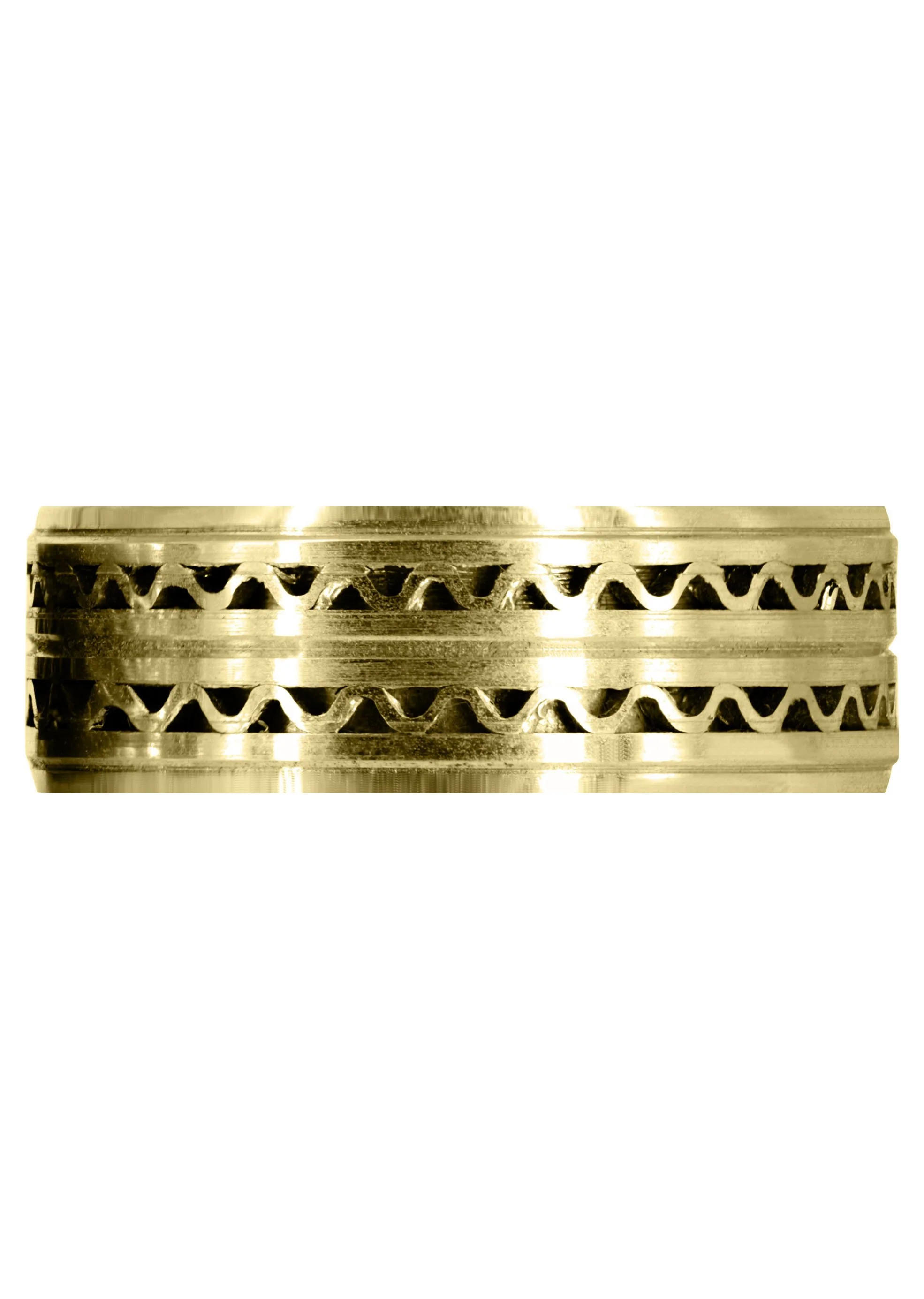 Yellow Gold Contemporary Mens Wedding Band | Satin Finish (Zayden) - Image 2