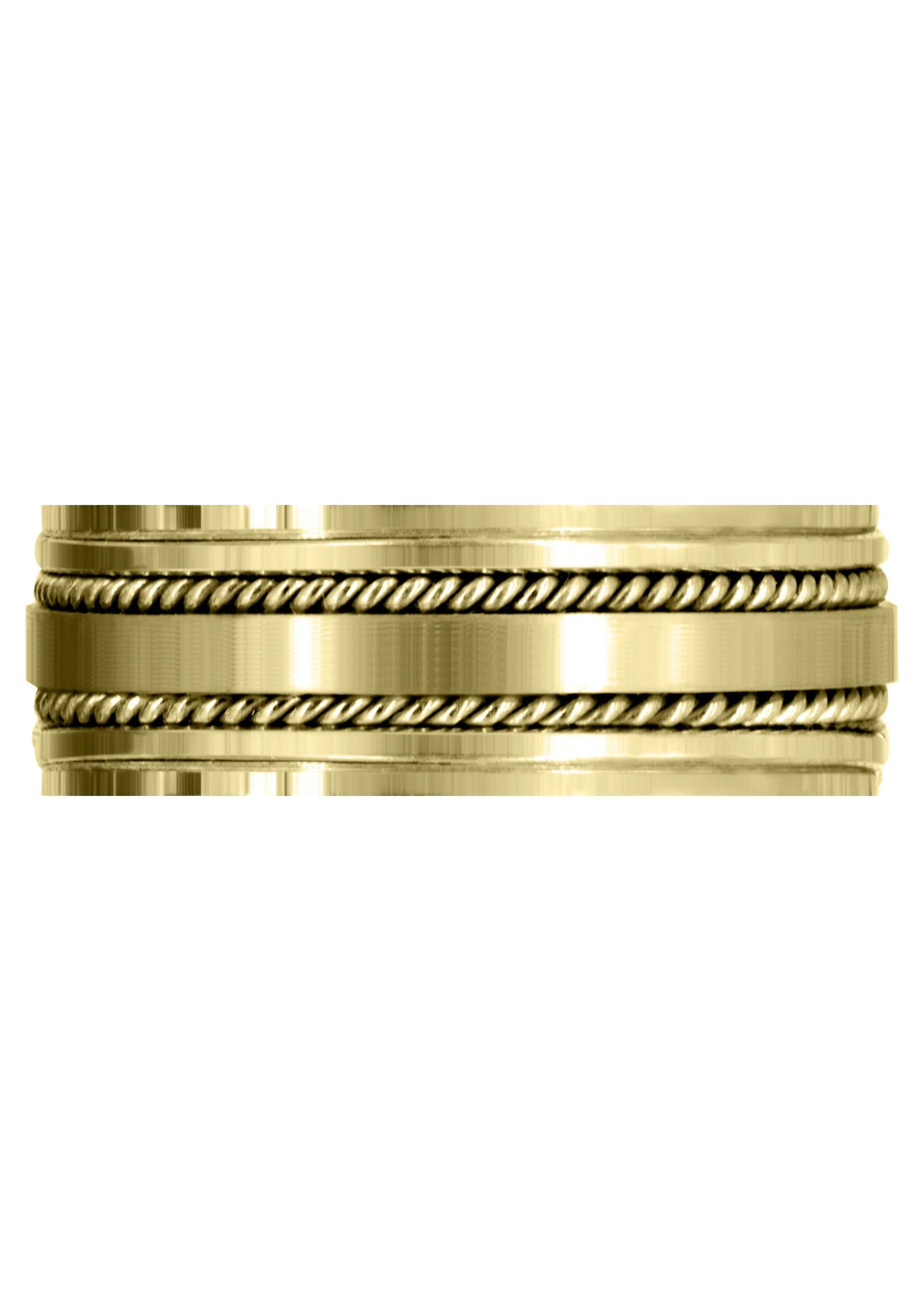 Yellow Gold Contemporary Mens Wedding Band | Satin / High Polish Finish (Maddox) - Image 2