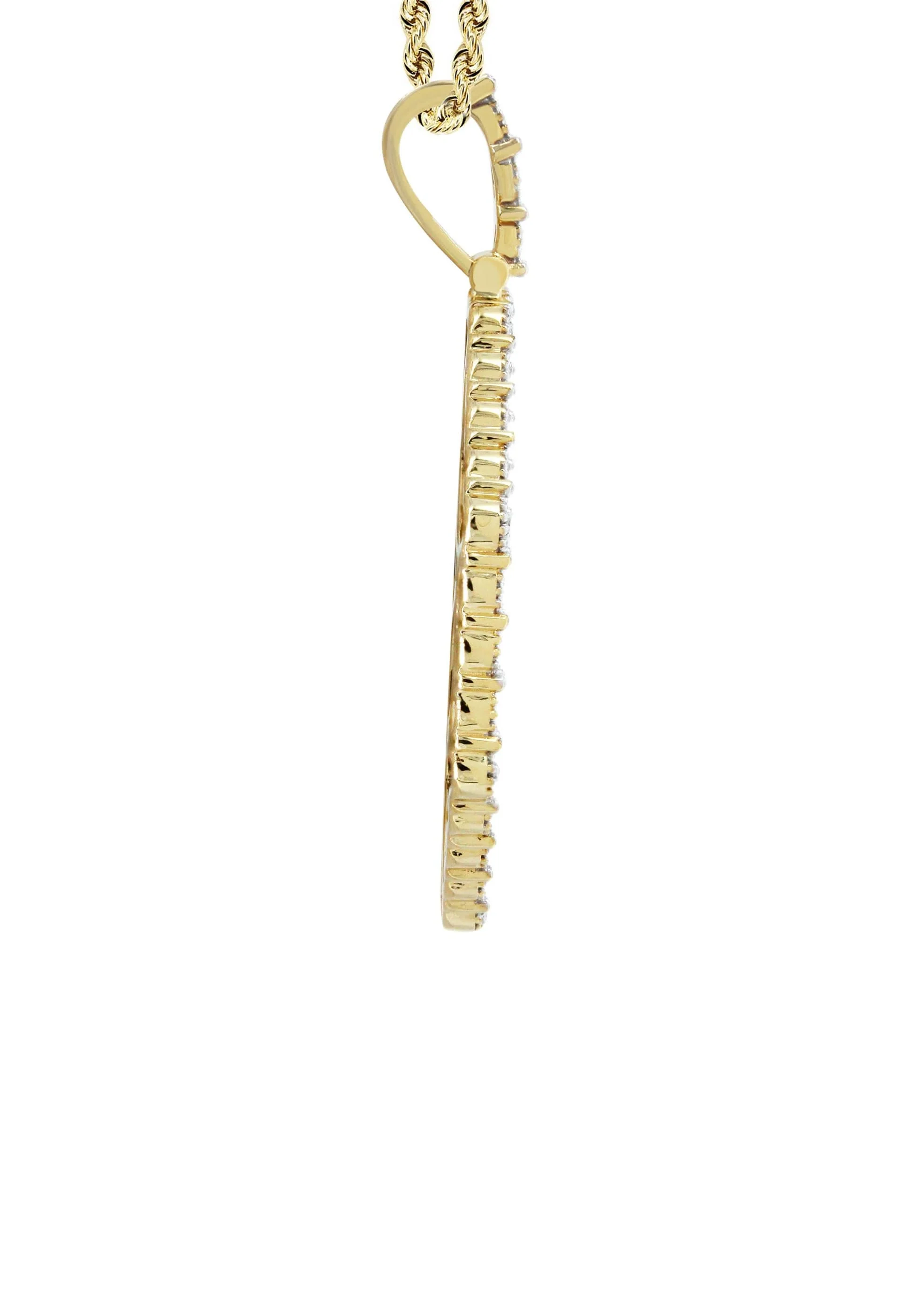 10K Yellow Gold Small Diamond Heart Picture Pendant Necklace | Appx. 18 Grams - Image 4