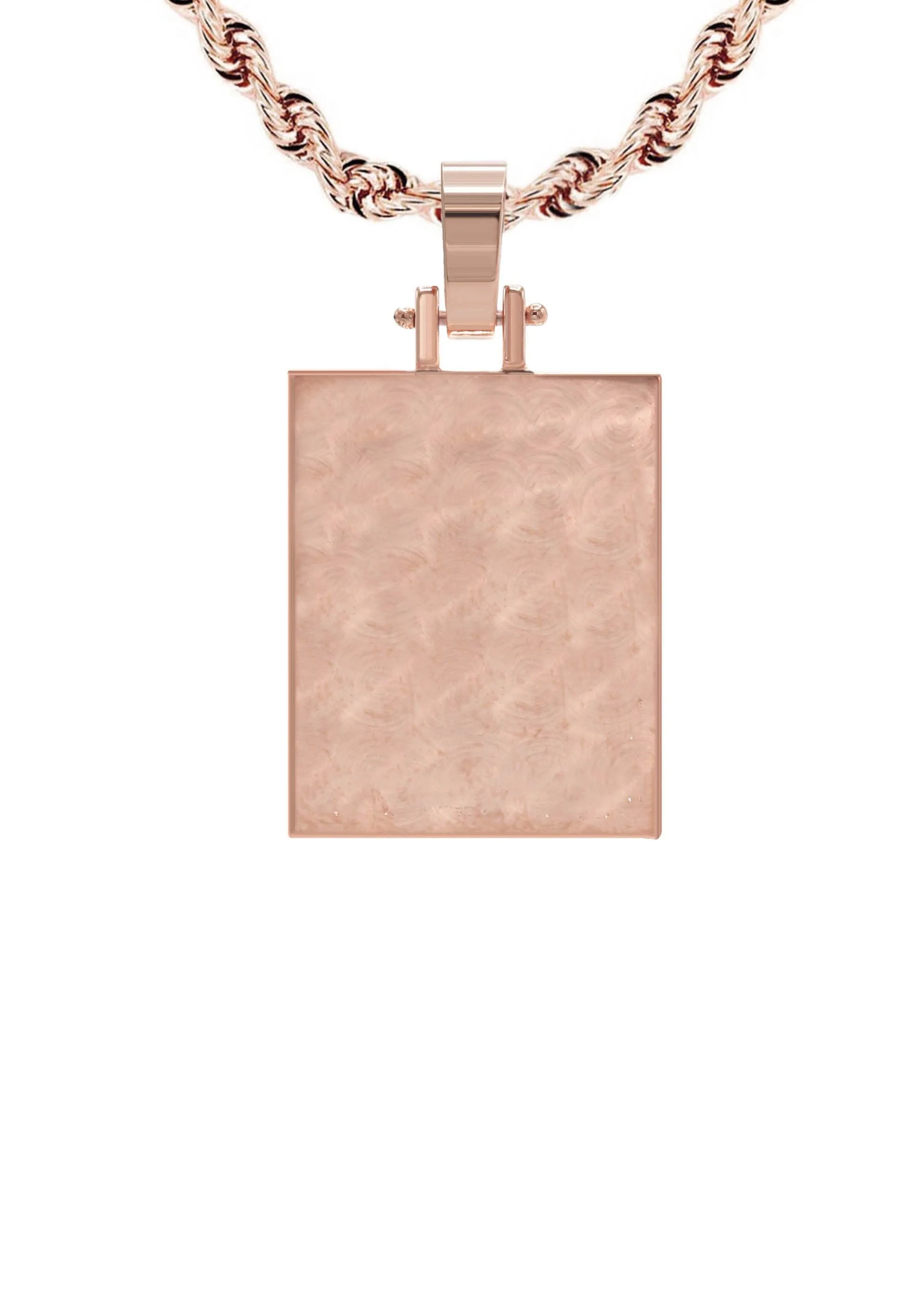 10K/14K Rose Gold Small Rectangle Picture Pendant Necklace - Image 3